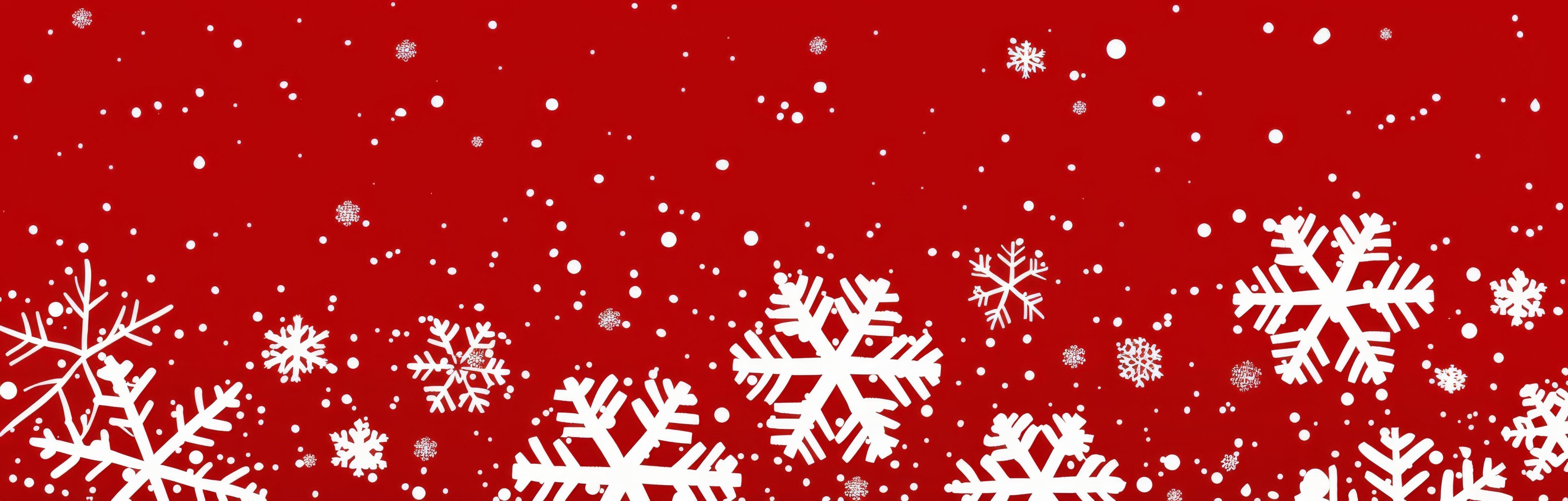 Snowflakes on Red Background With Snowfall Stock Free