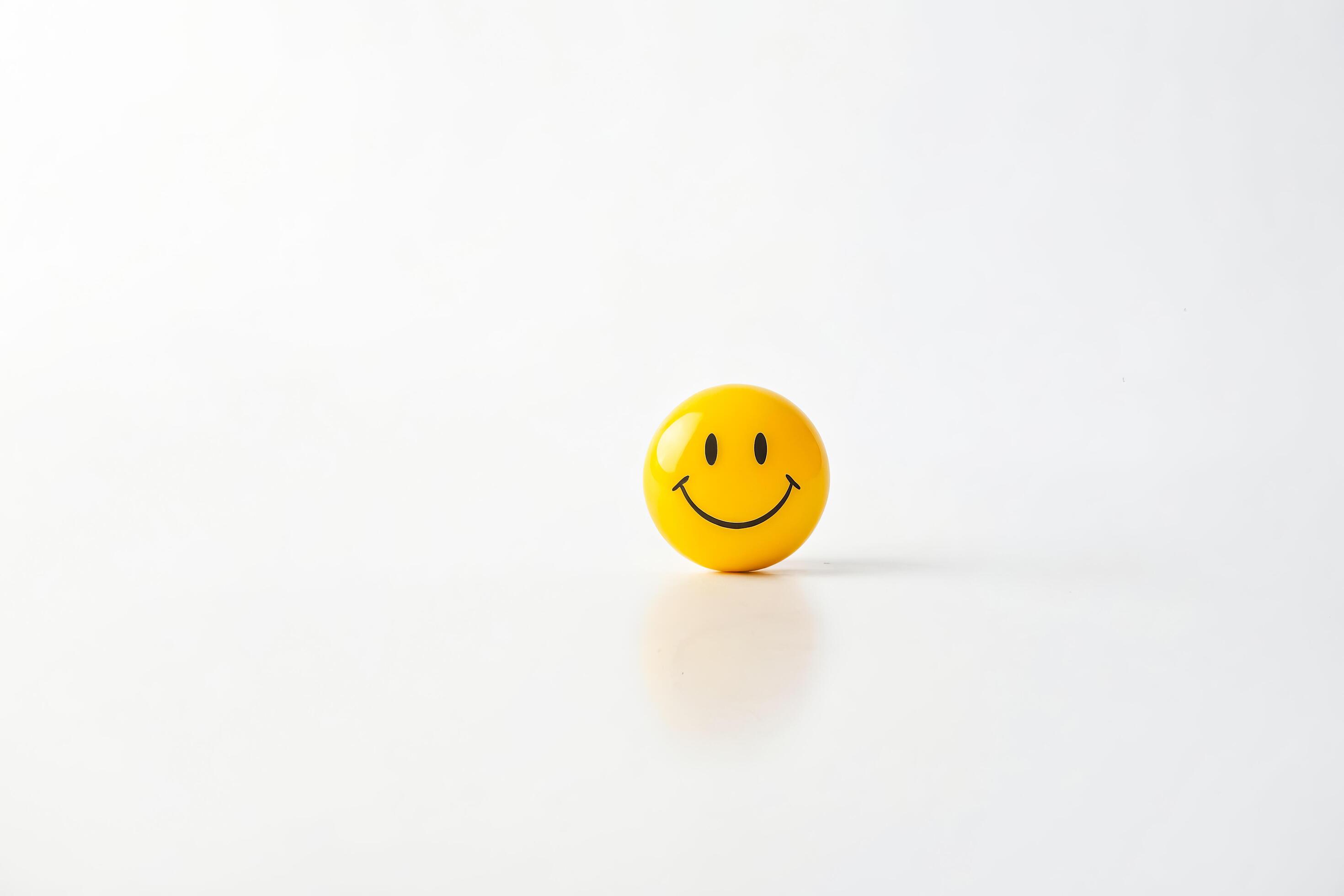 
									Yellow Smiley Face On White Background Stock Free