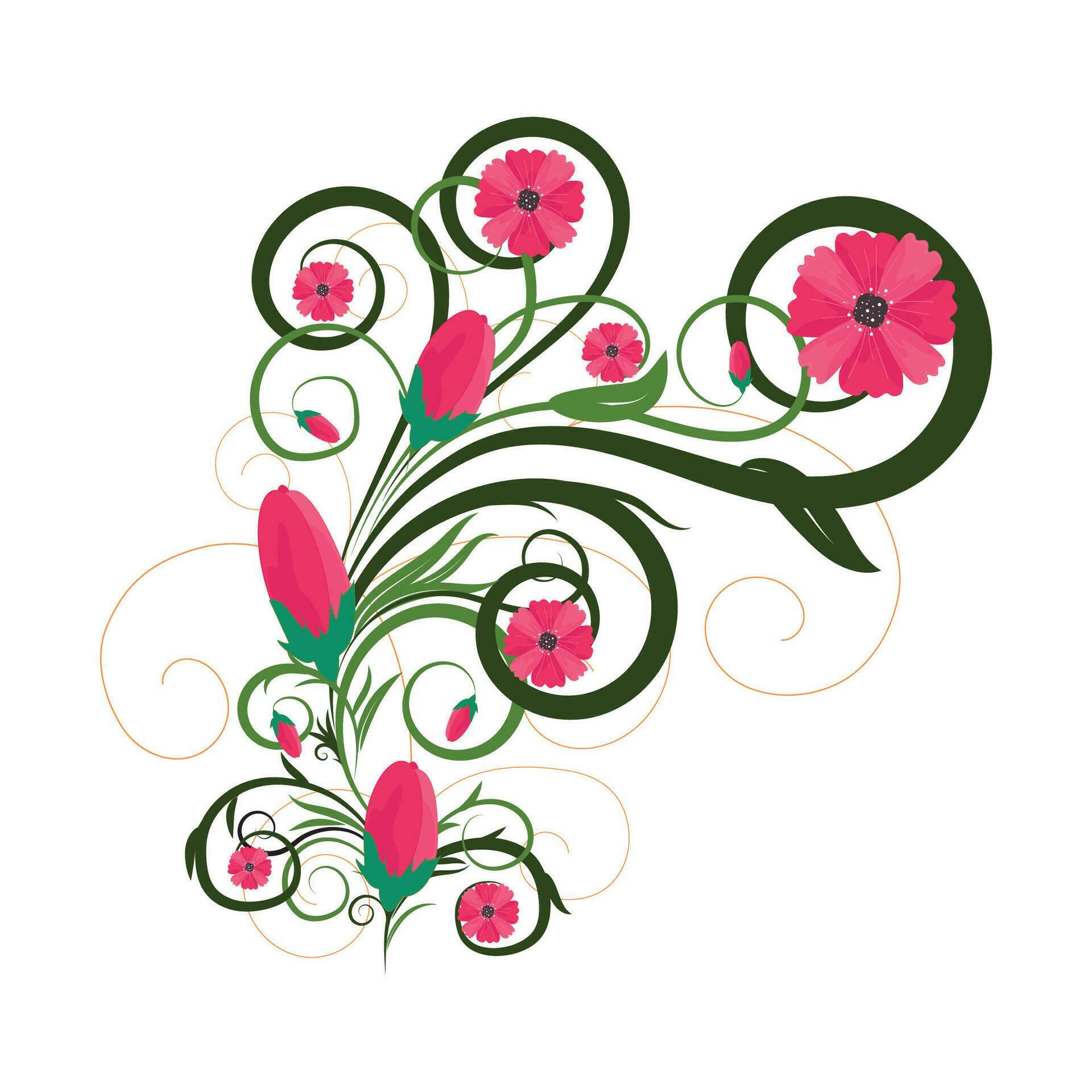 colorful flower floral design Stock Free