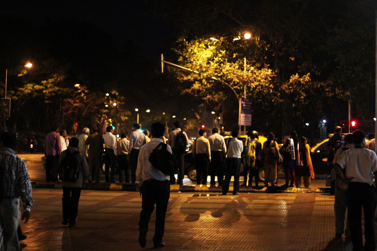 
									Streets Of Mumbai At Night Stock Free