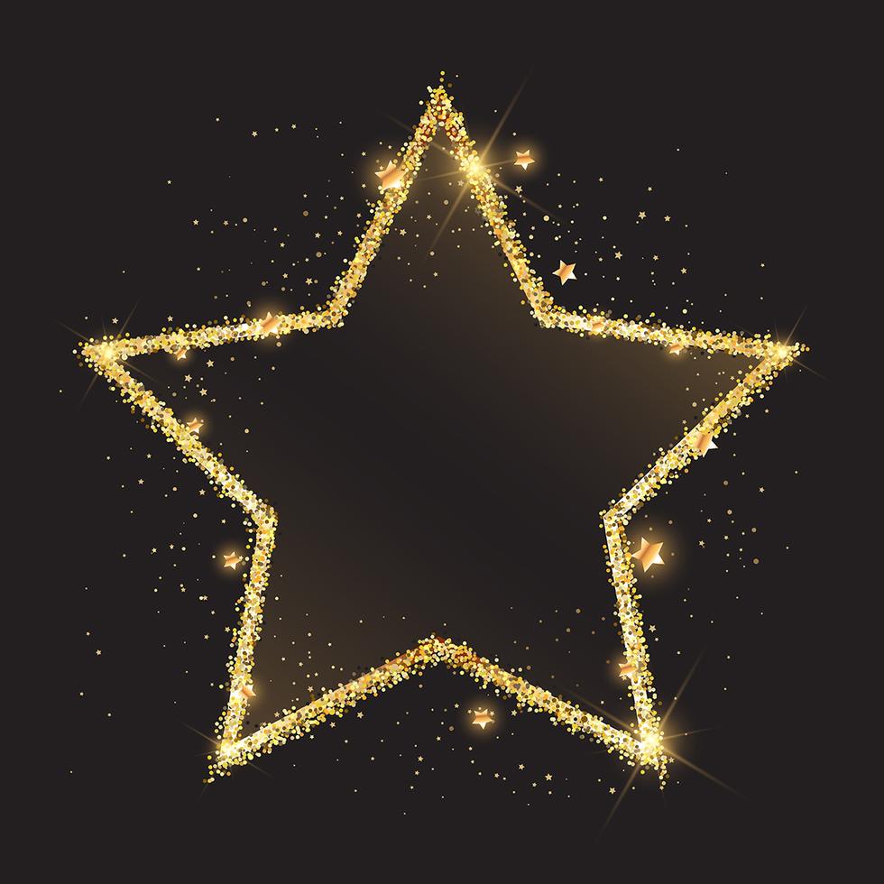 Glittery gold star background Stock Free