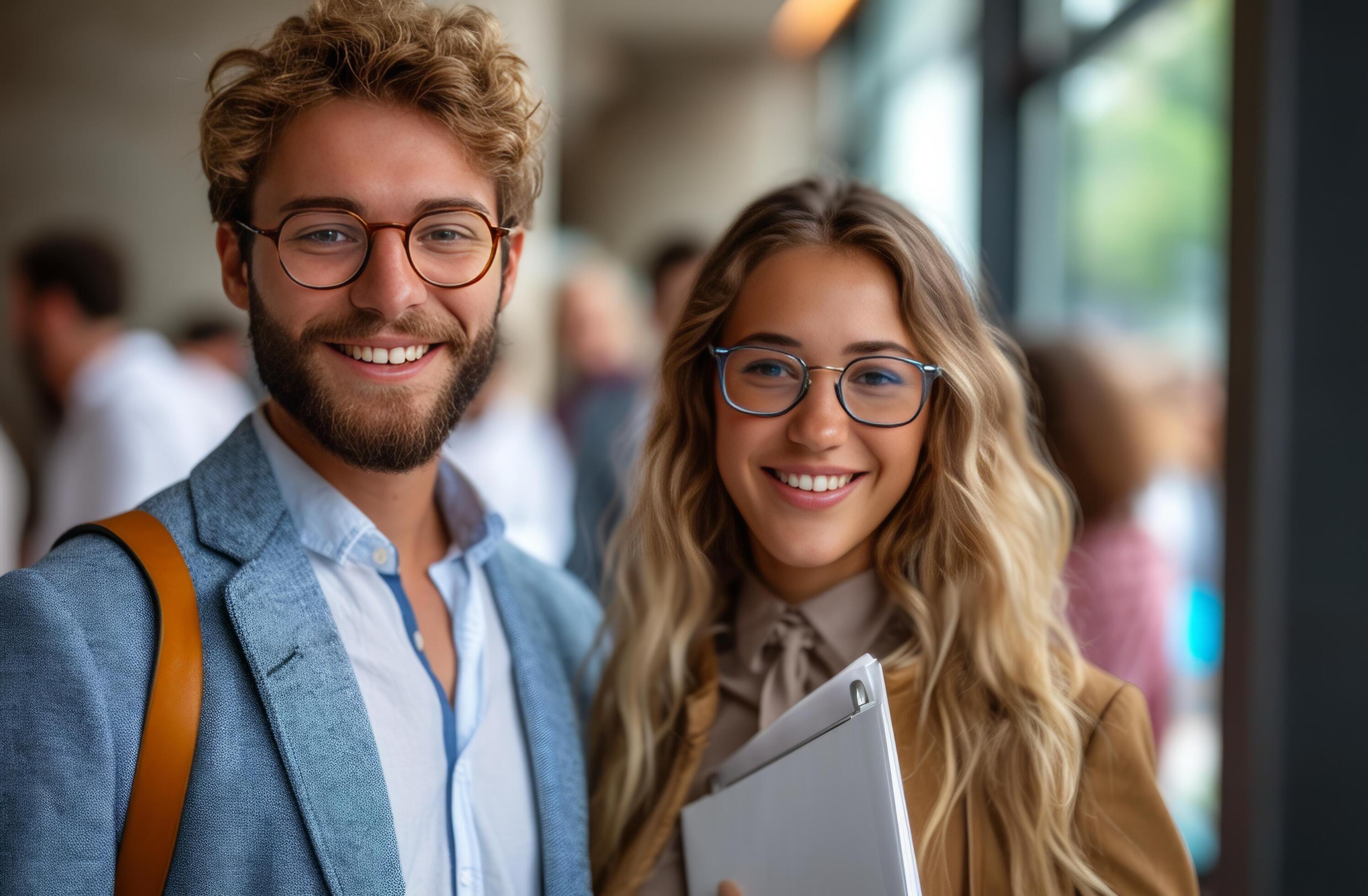 AI generated two business men and women smiling Stock Free