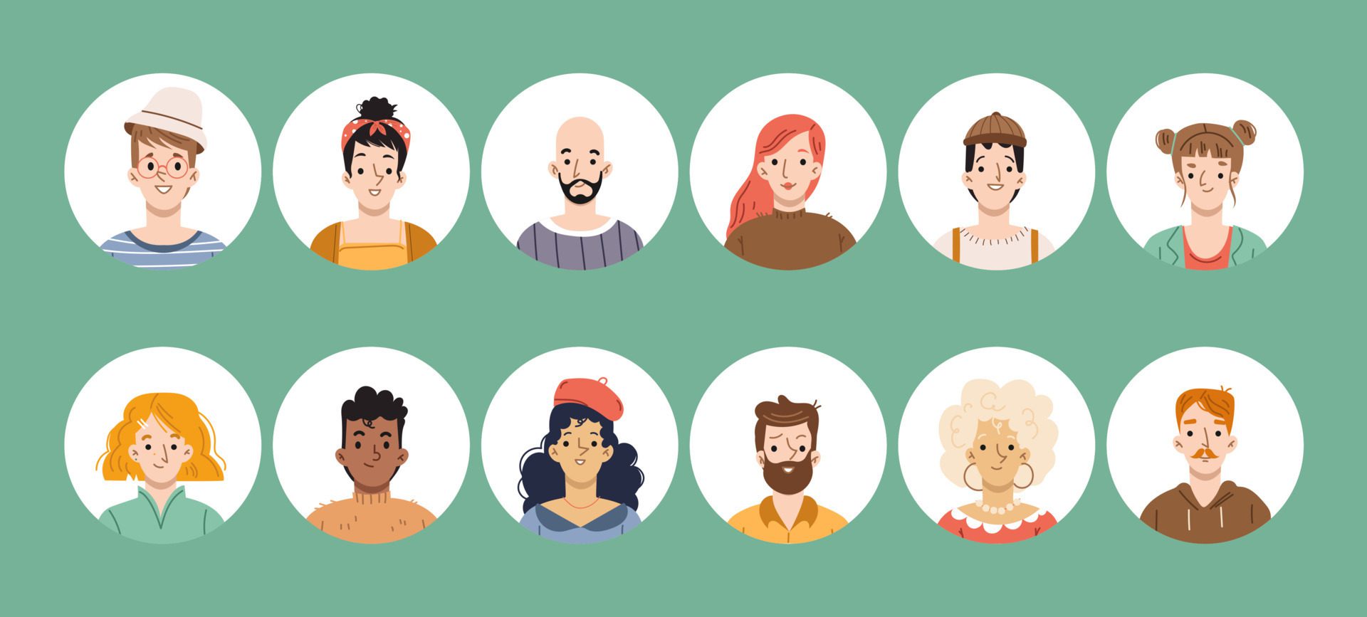 People avatars for social media profile Free Vector