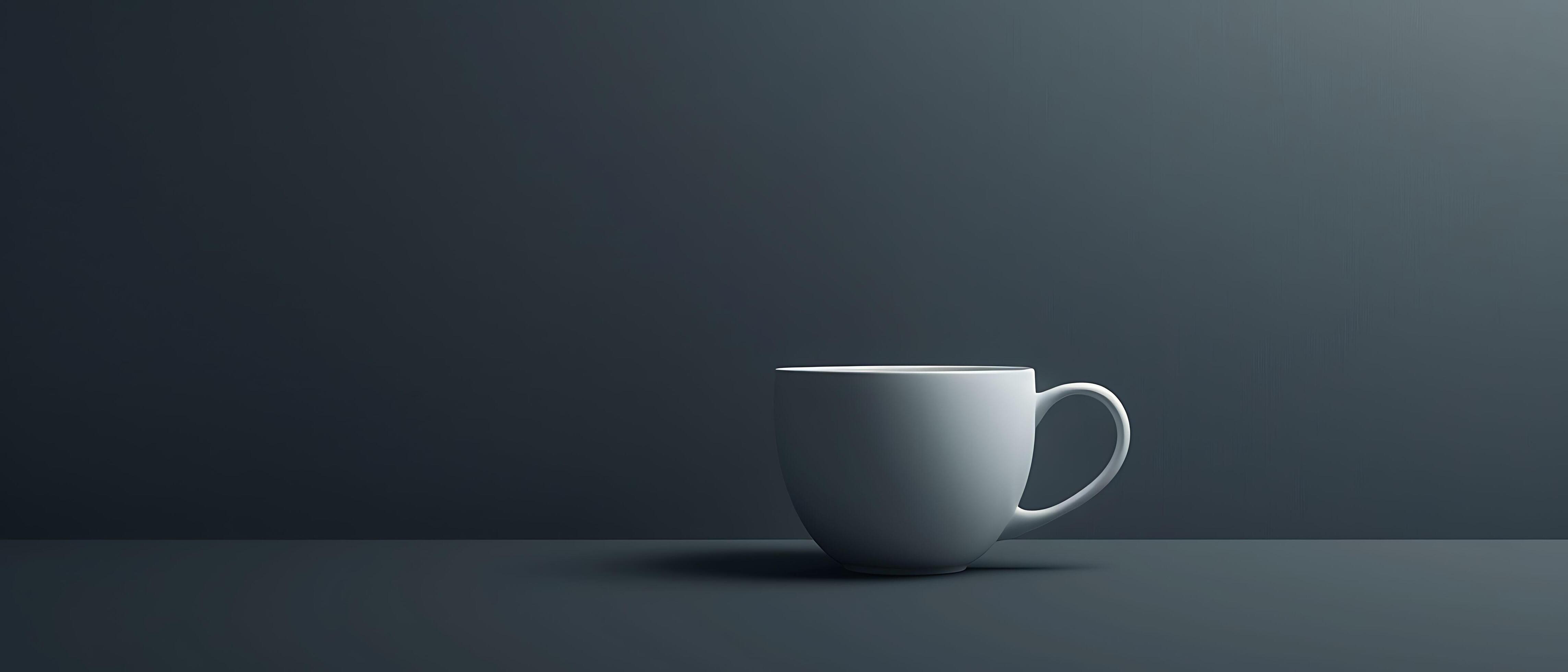 Sleek Minimalistic Coffee Cup Design on Dark Background with Copy Space Stock Free