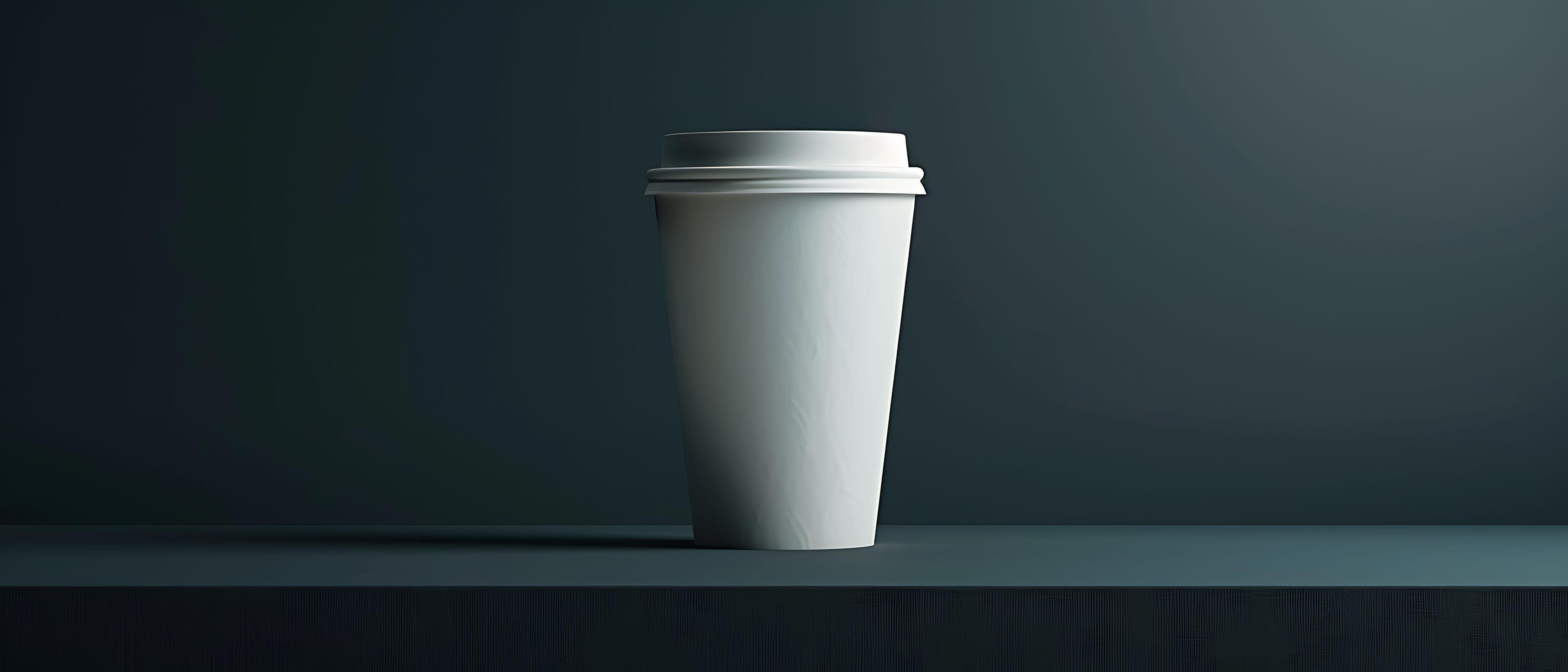 Modern Minimalism Stylish Coffee Cup on Dark Gradient Background with Copy Space Stock Free