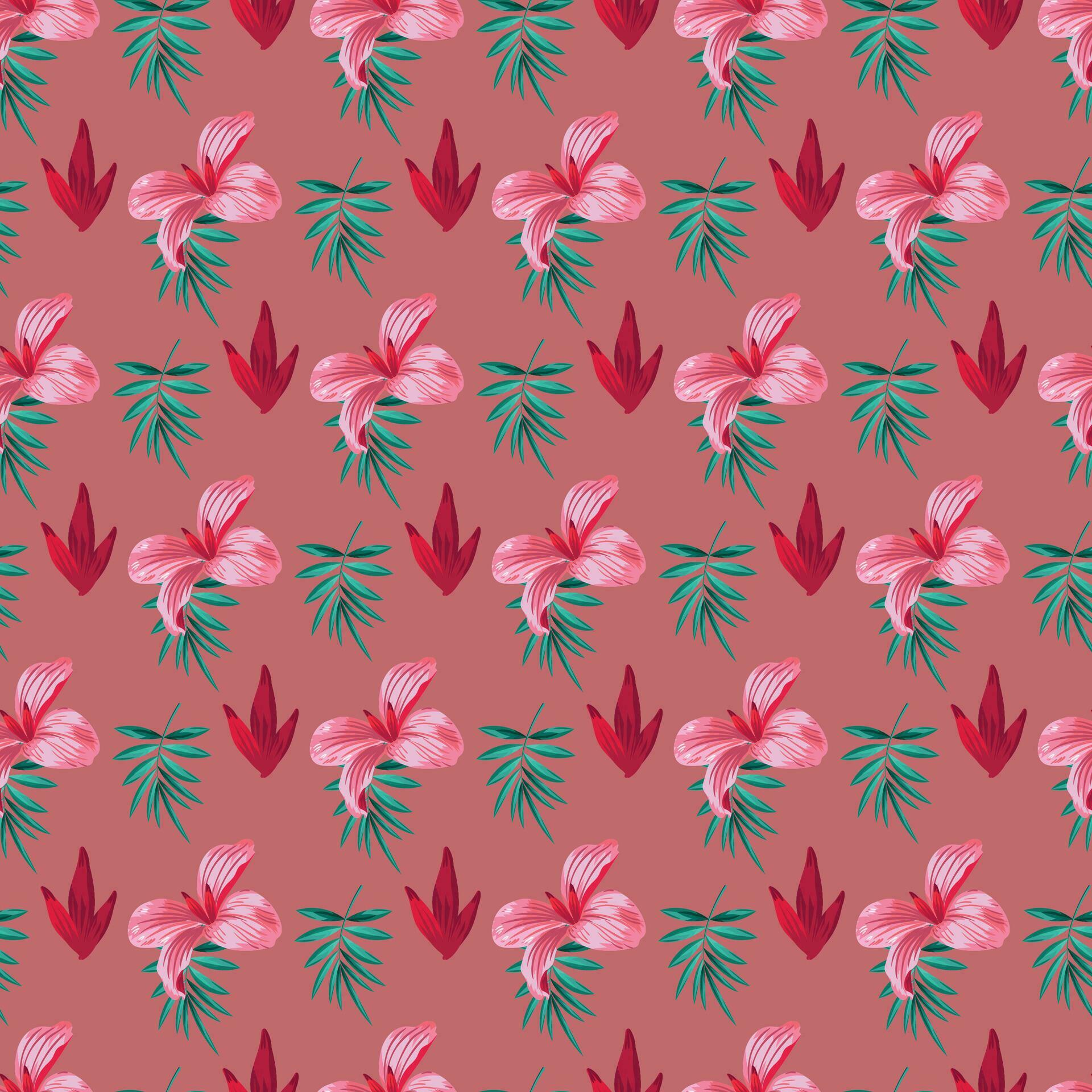 Flower and leaf Seamless Pattern Design Stock Free