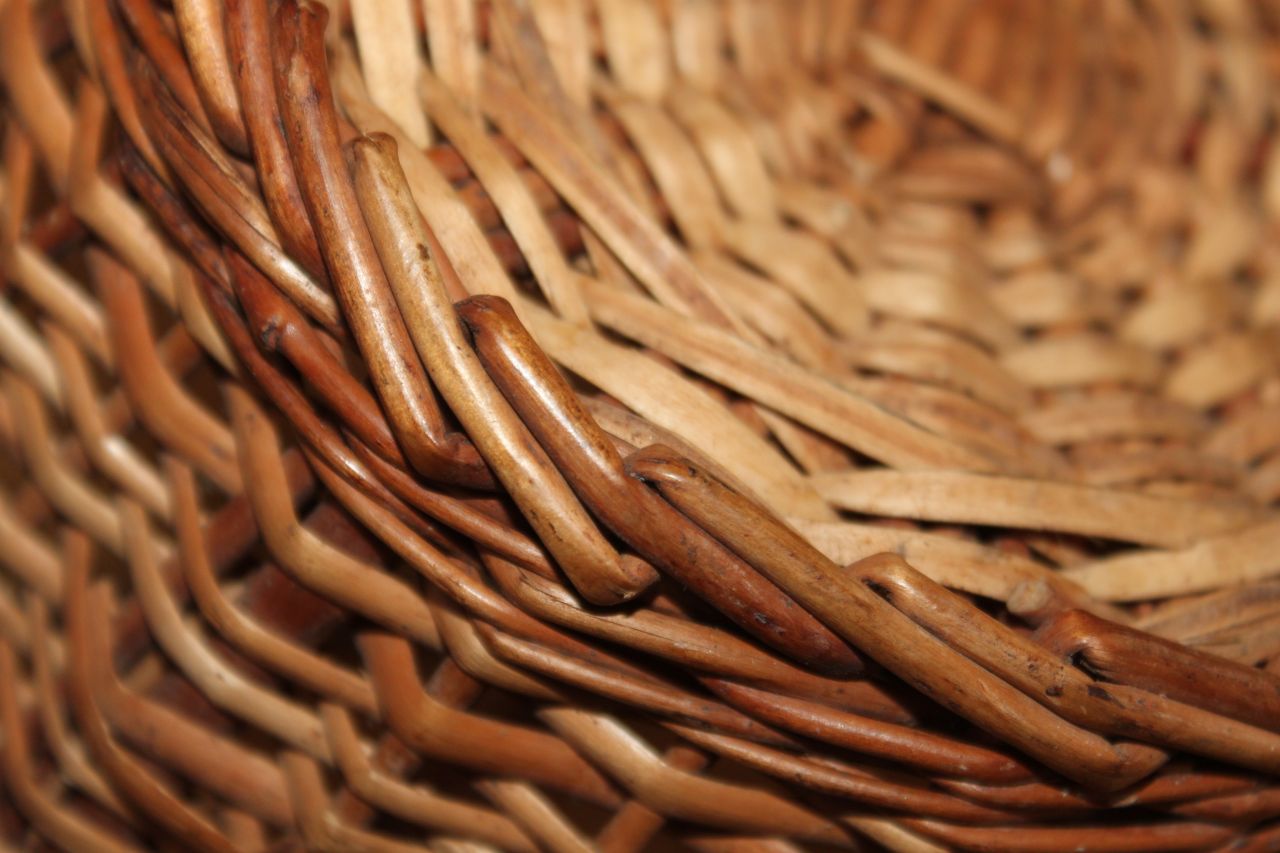 Cane Bamboo Basket Woven Stock Free