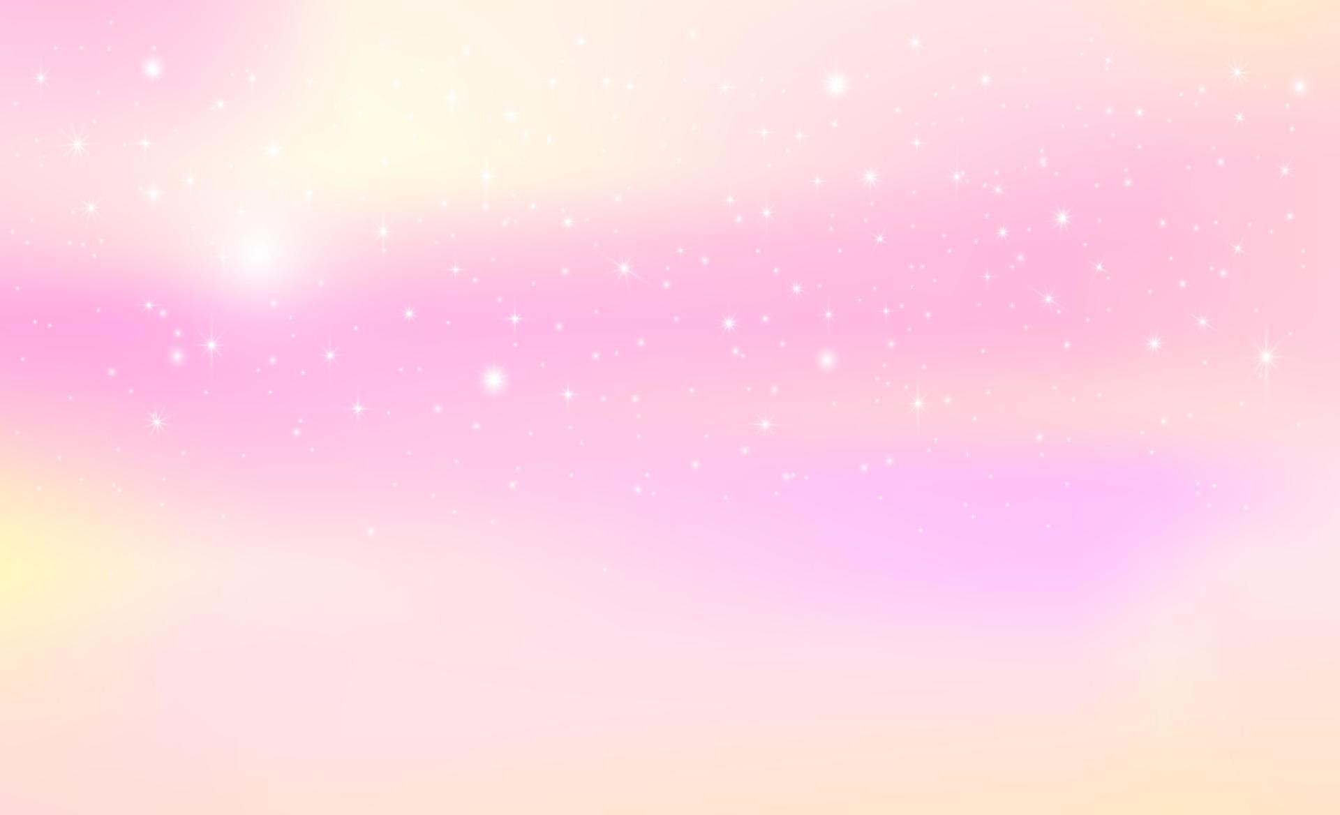 Fantasy background of pink magic sky in sparkling stars. Stock Free