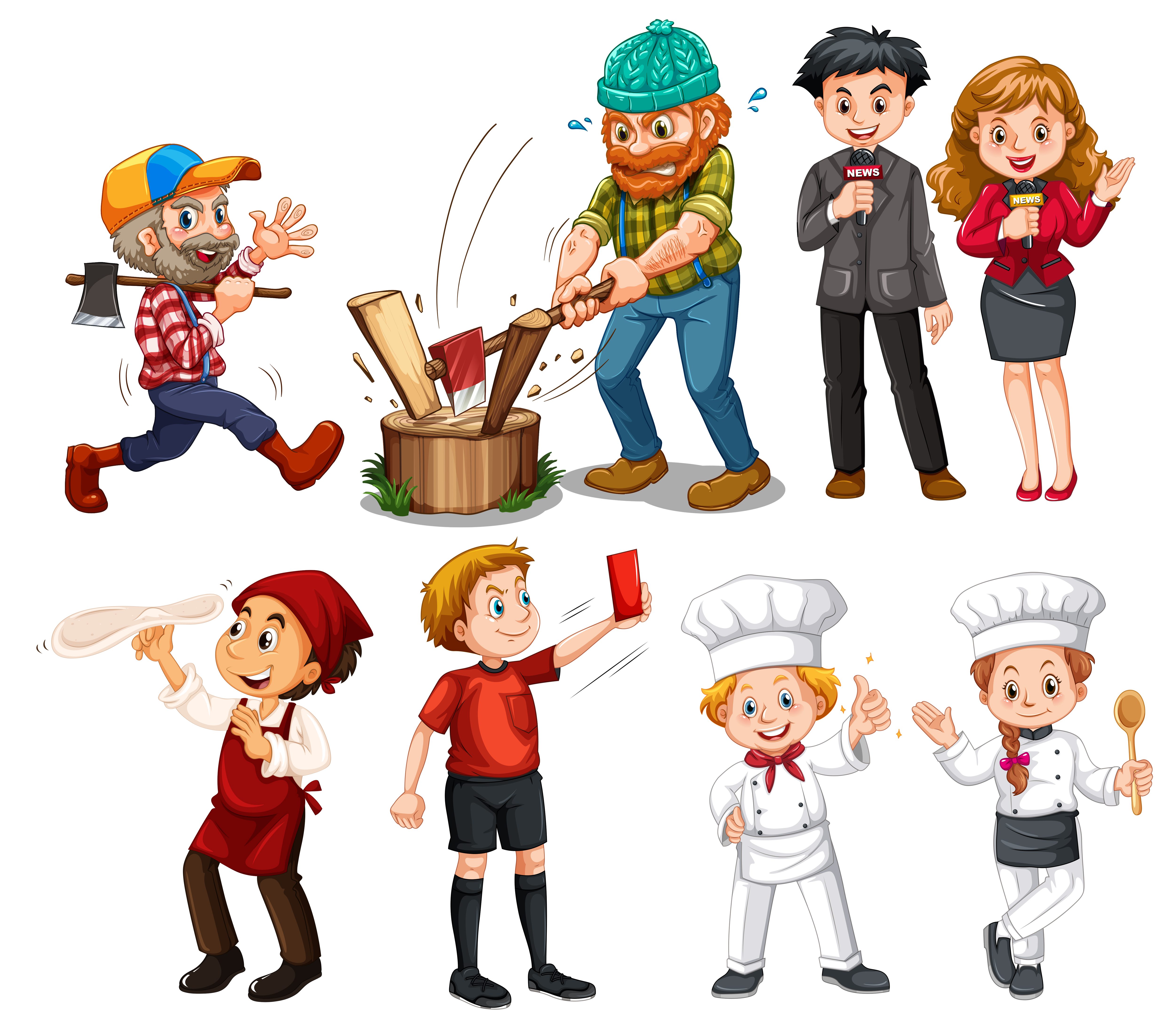 Set of people with different job Free Vector