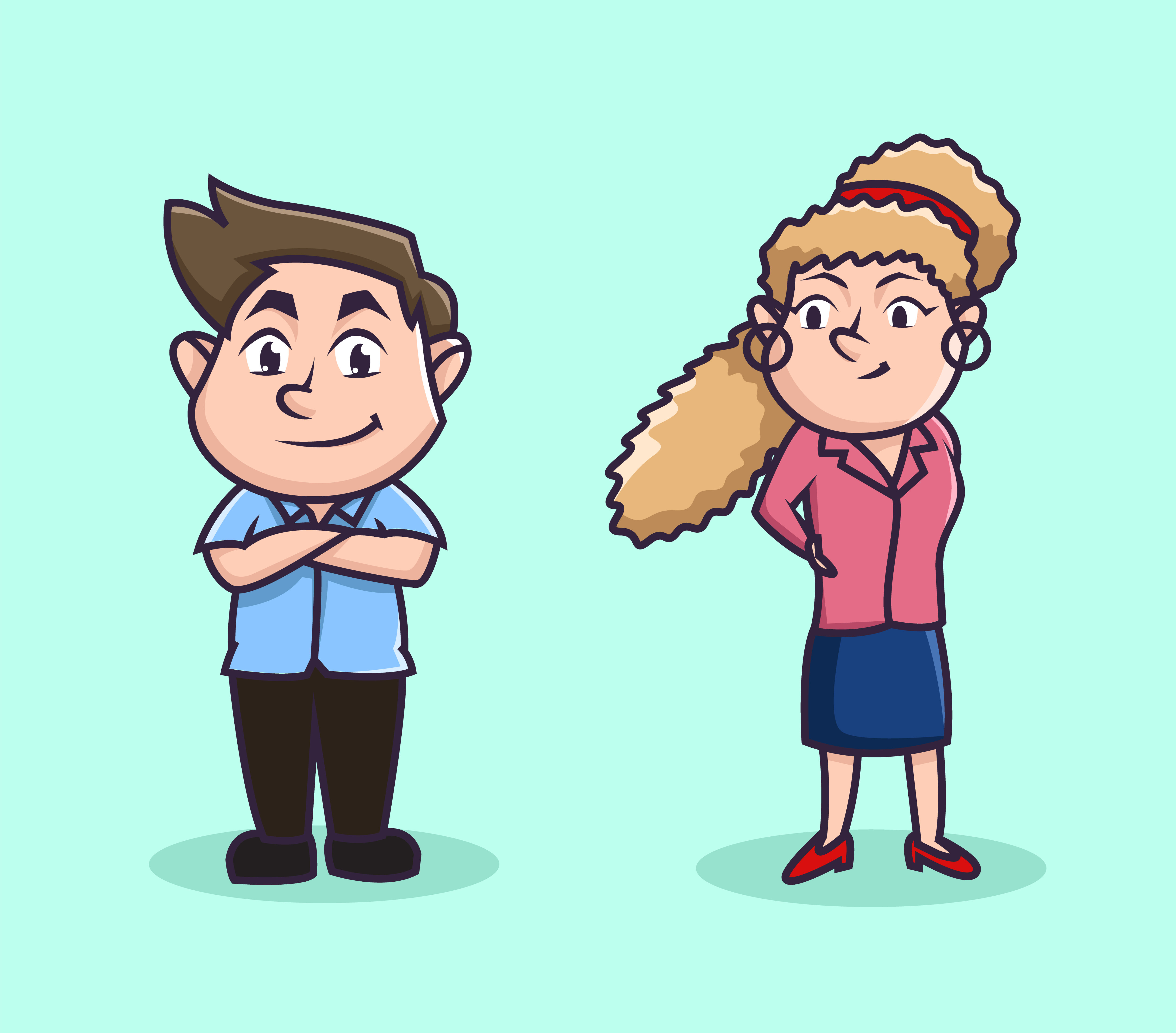 cute business people characters Free Vector and Free SVG