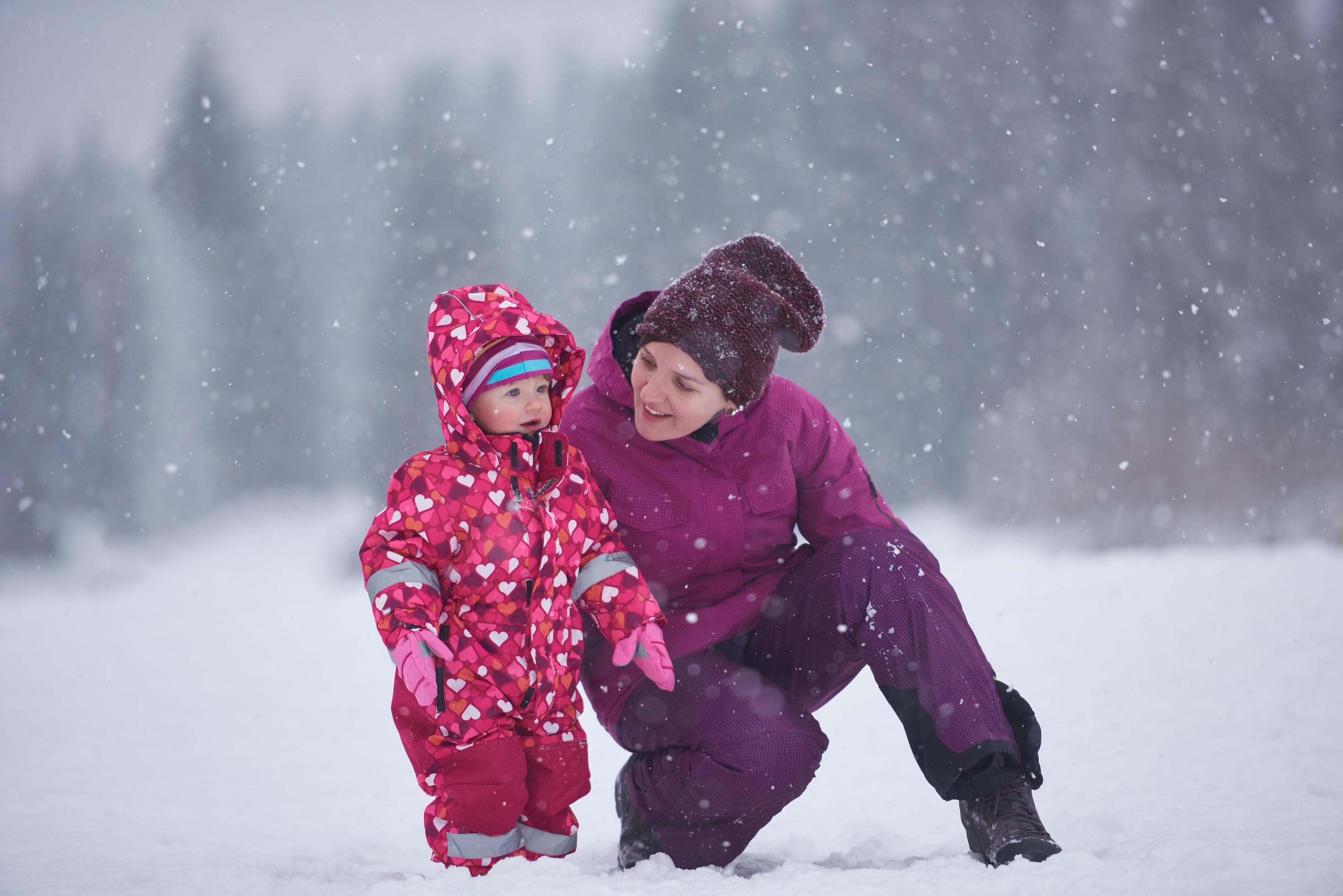 Family in snow Stock Free