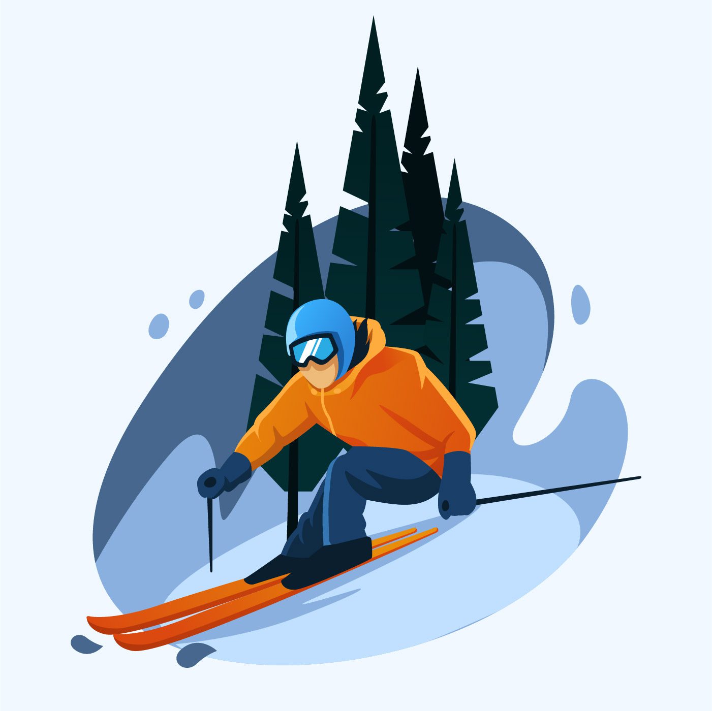 skier Free Vector and Free SVG