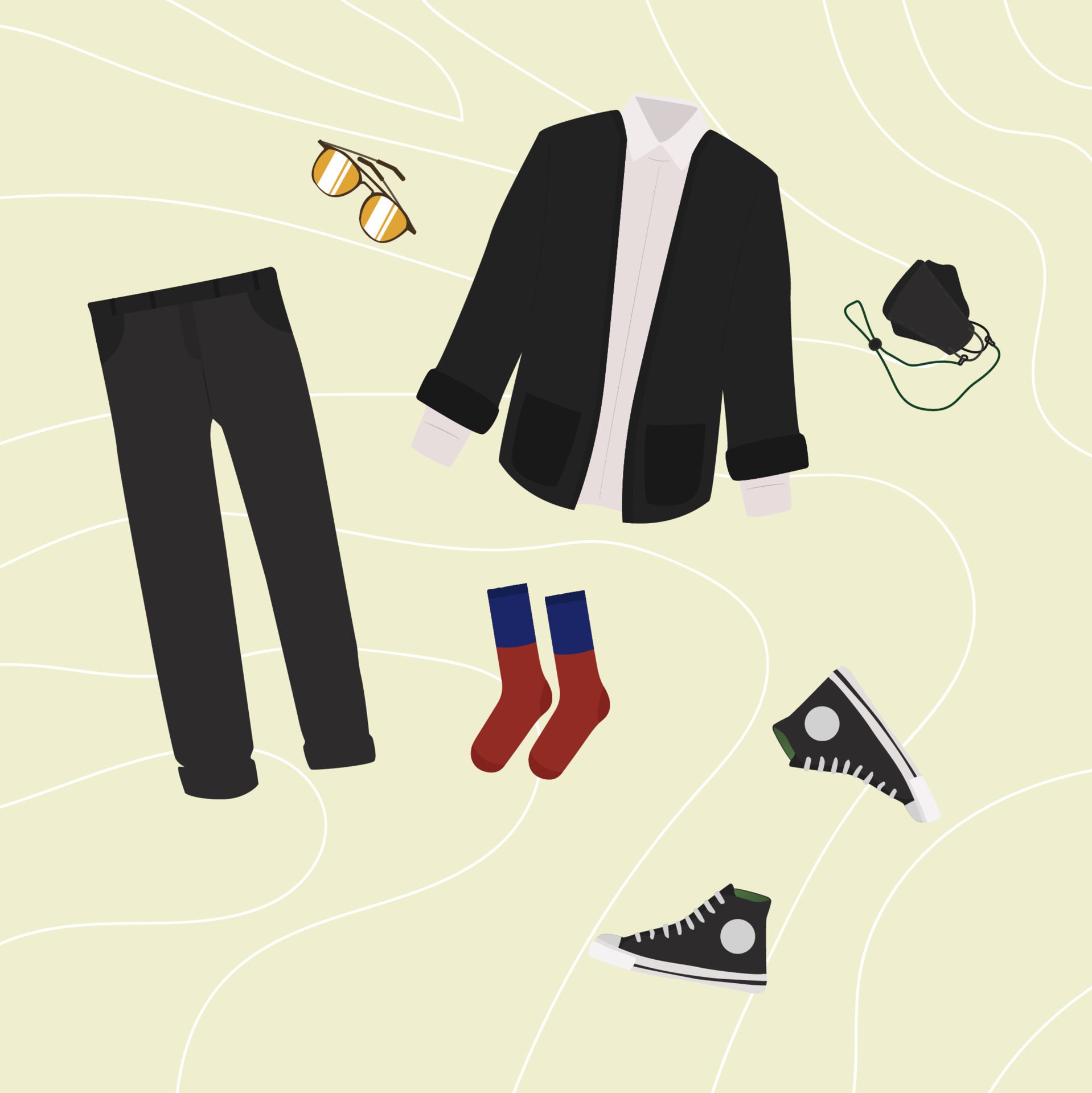 Daily Outfit , formal outfit vector design Free Vector and Free SVG