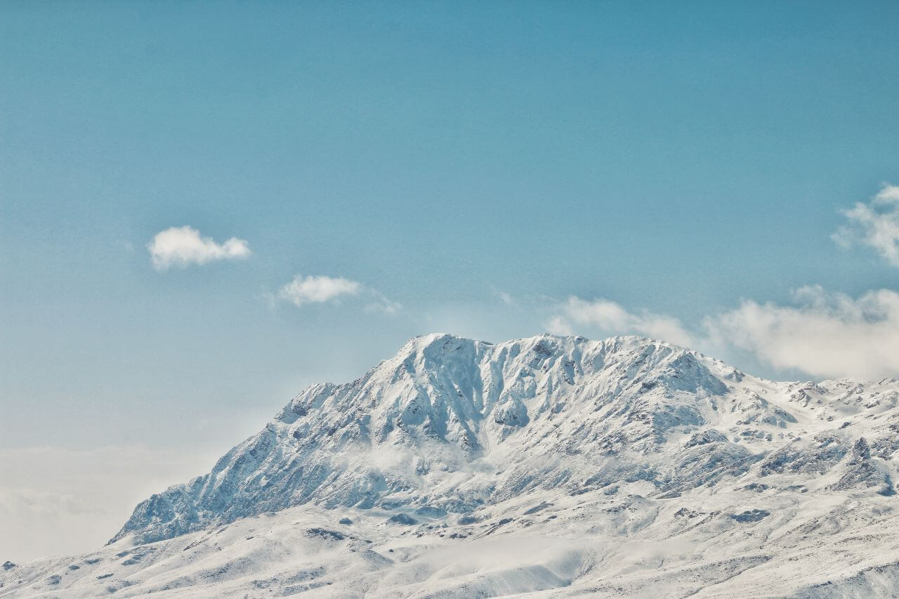 Mountain White Snow Blue Sky Stock Free