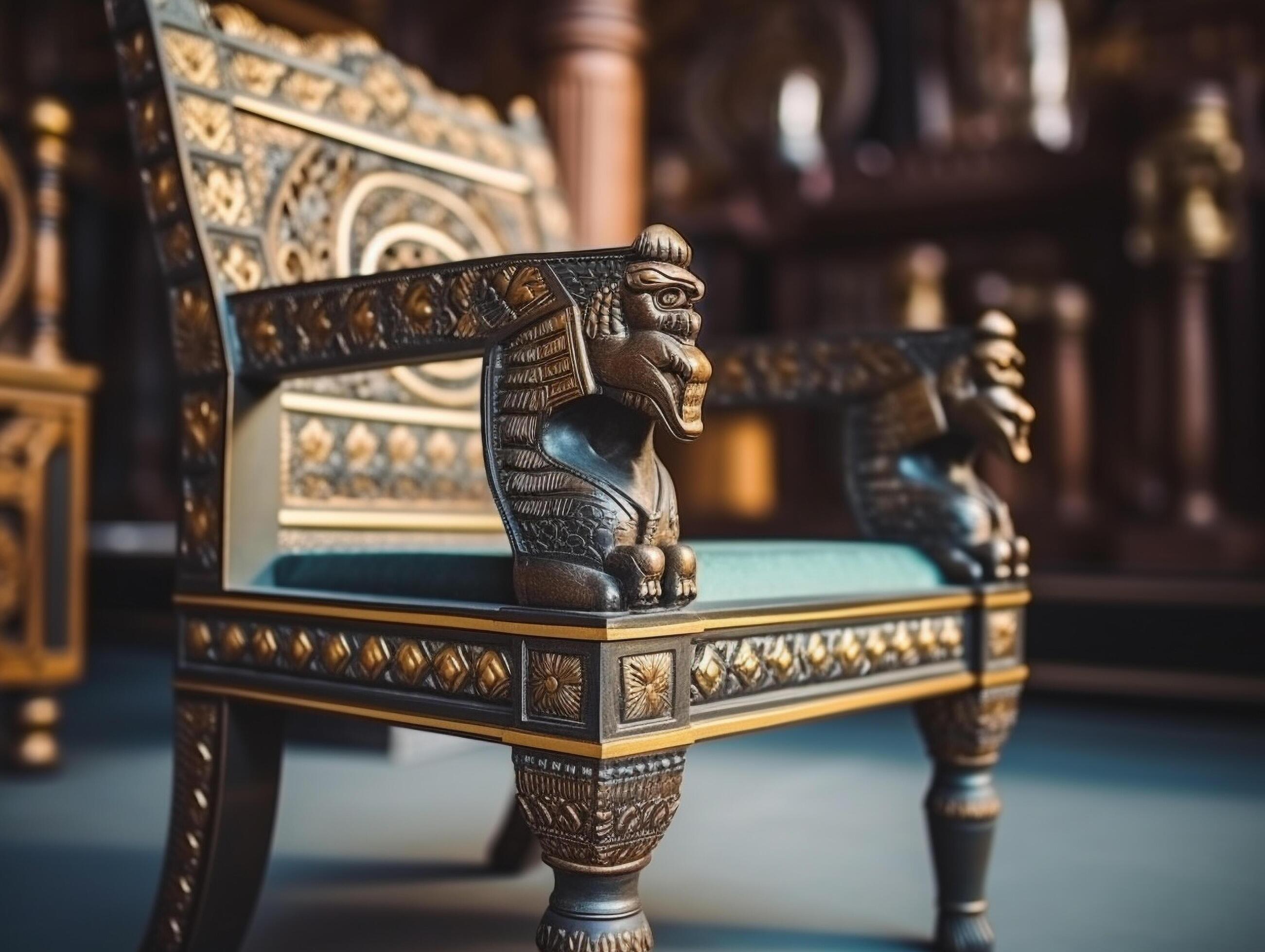 Egyptian furniture with classical ornaments Stock Free