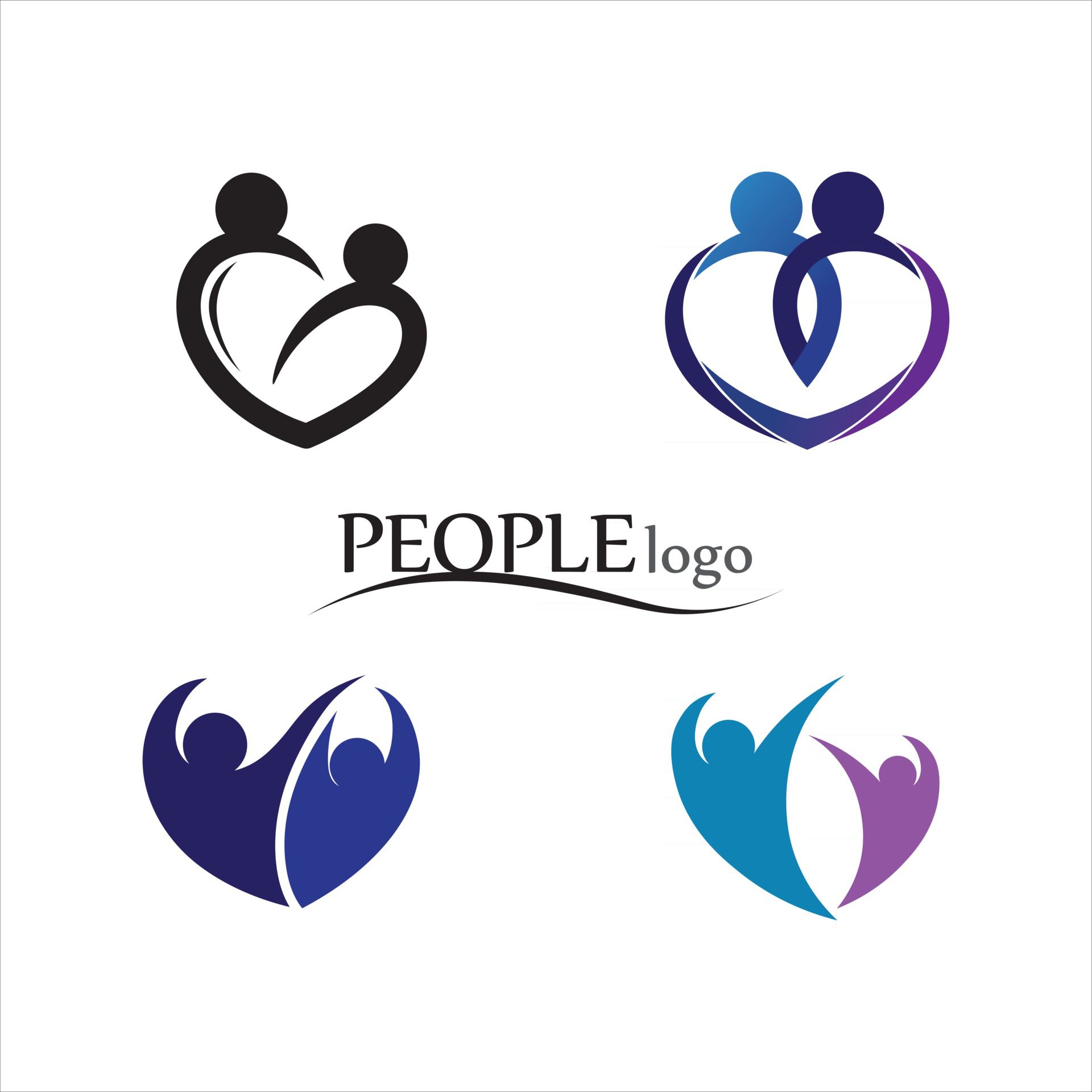 People love adaption and community Icon work group Vector Free Vector