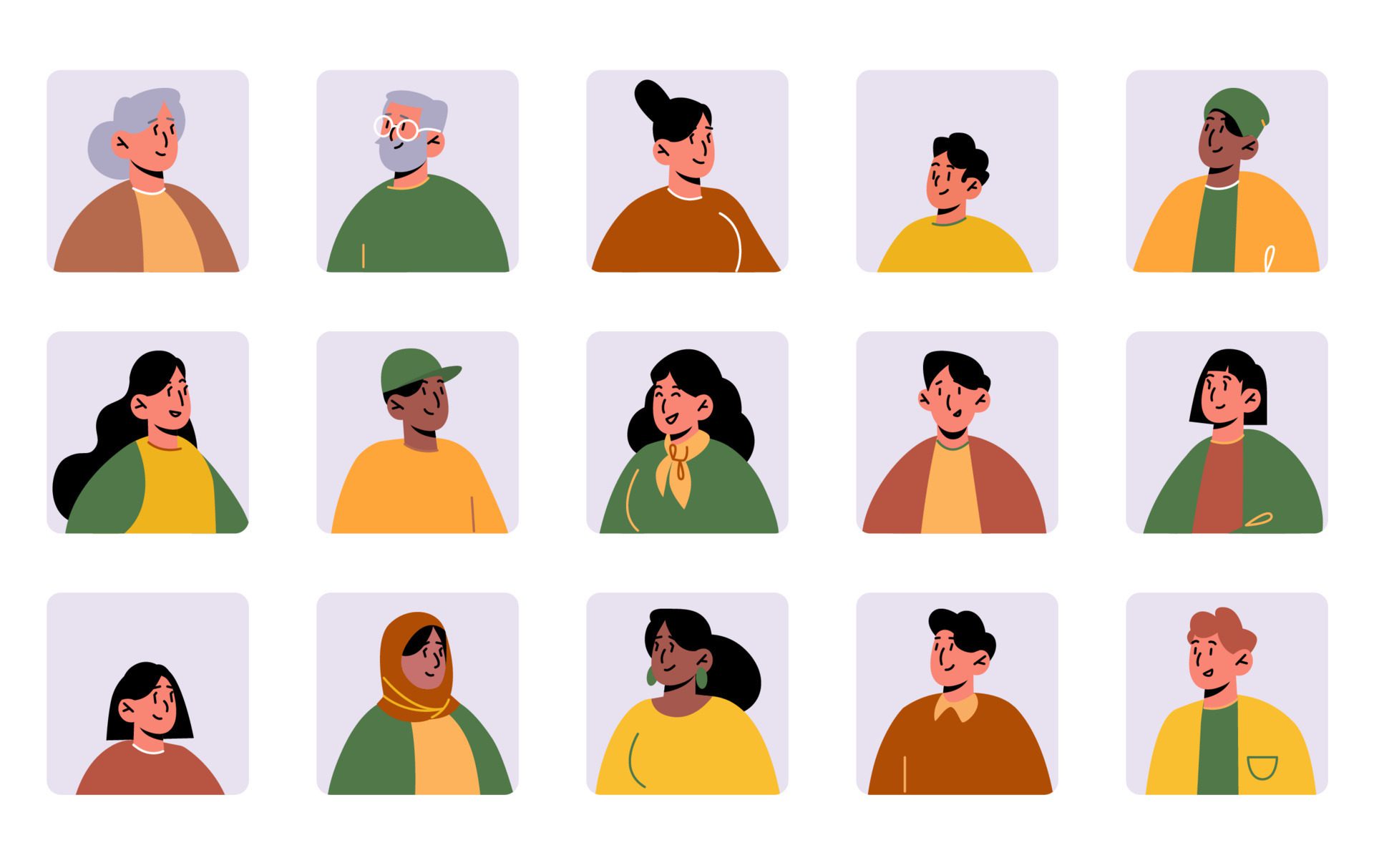 Avatars of different people for social media Free Vector