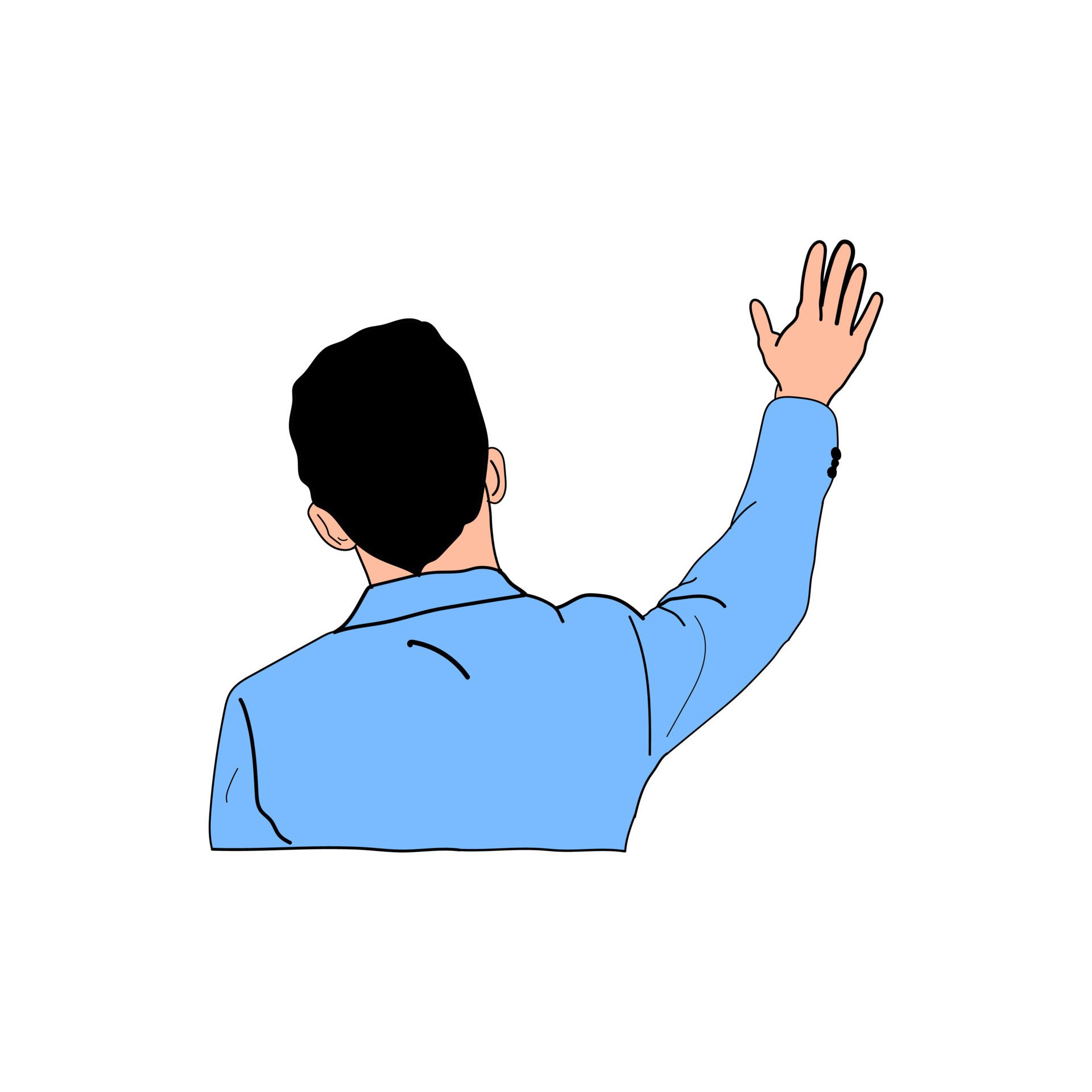 illustration of people waving in greeting Free Vector