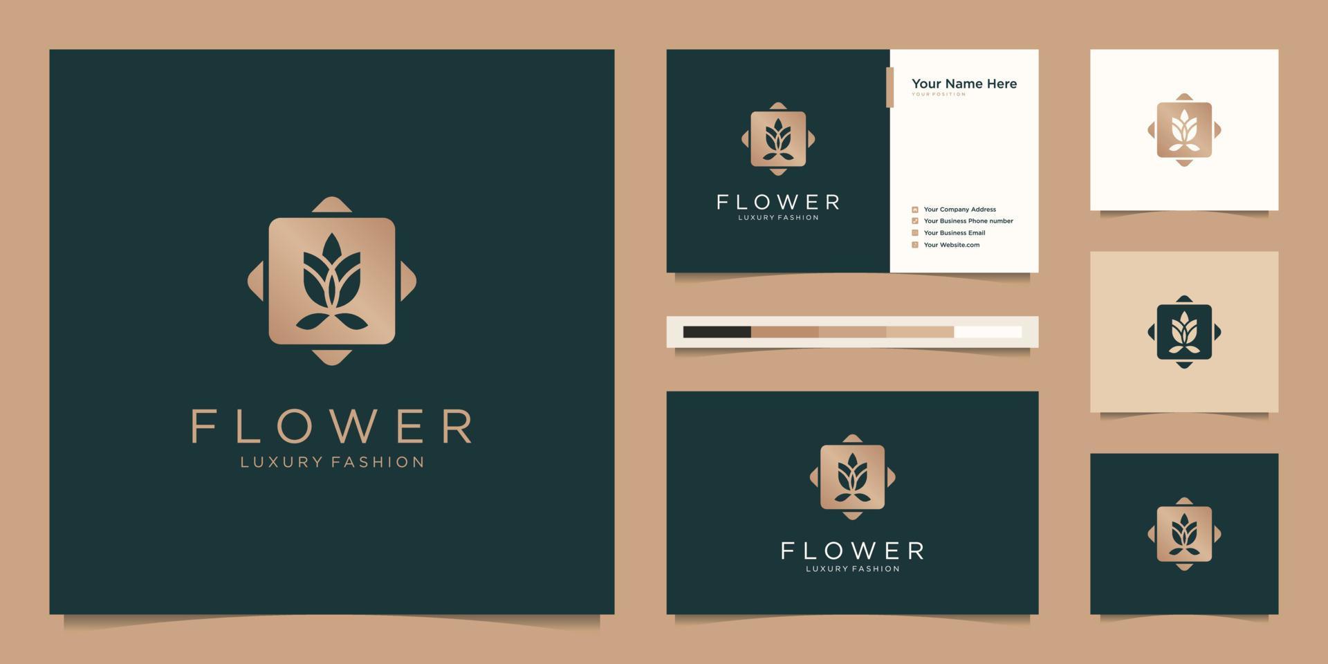 Minimalist elegant flower rose luxury beauty salon, fashion, skincare, cosmetic, yoga and spa products. logo design and business card Stock Free and Free SVG