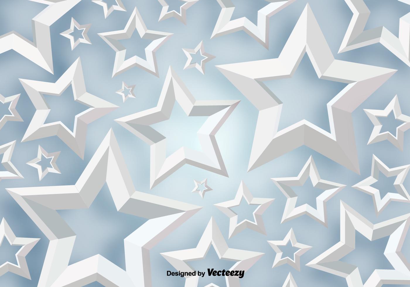 Vector 3D White Stars Background Stock Free