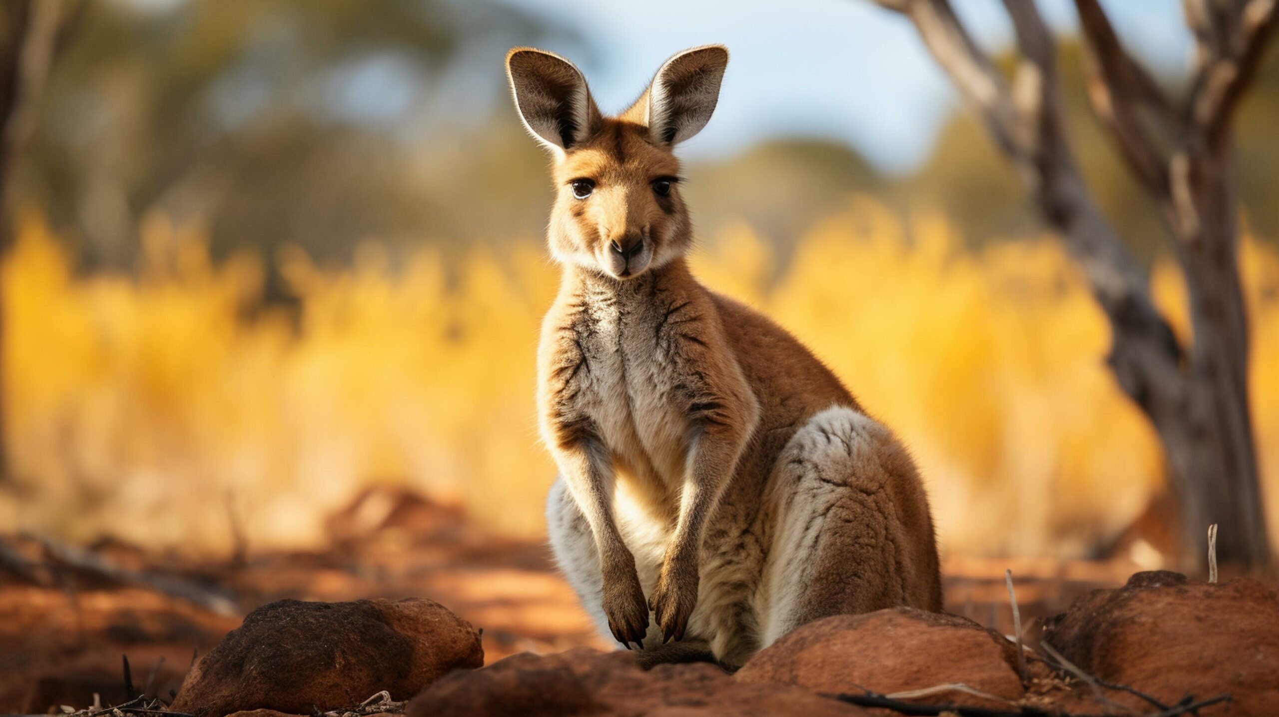 kangaroo in the wild Free Photo