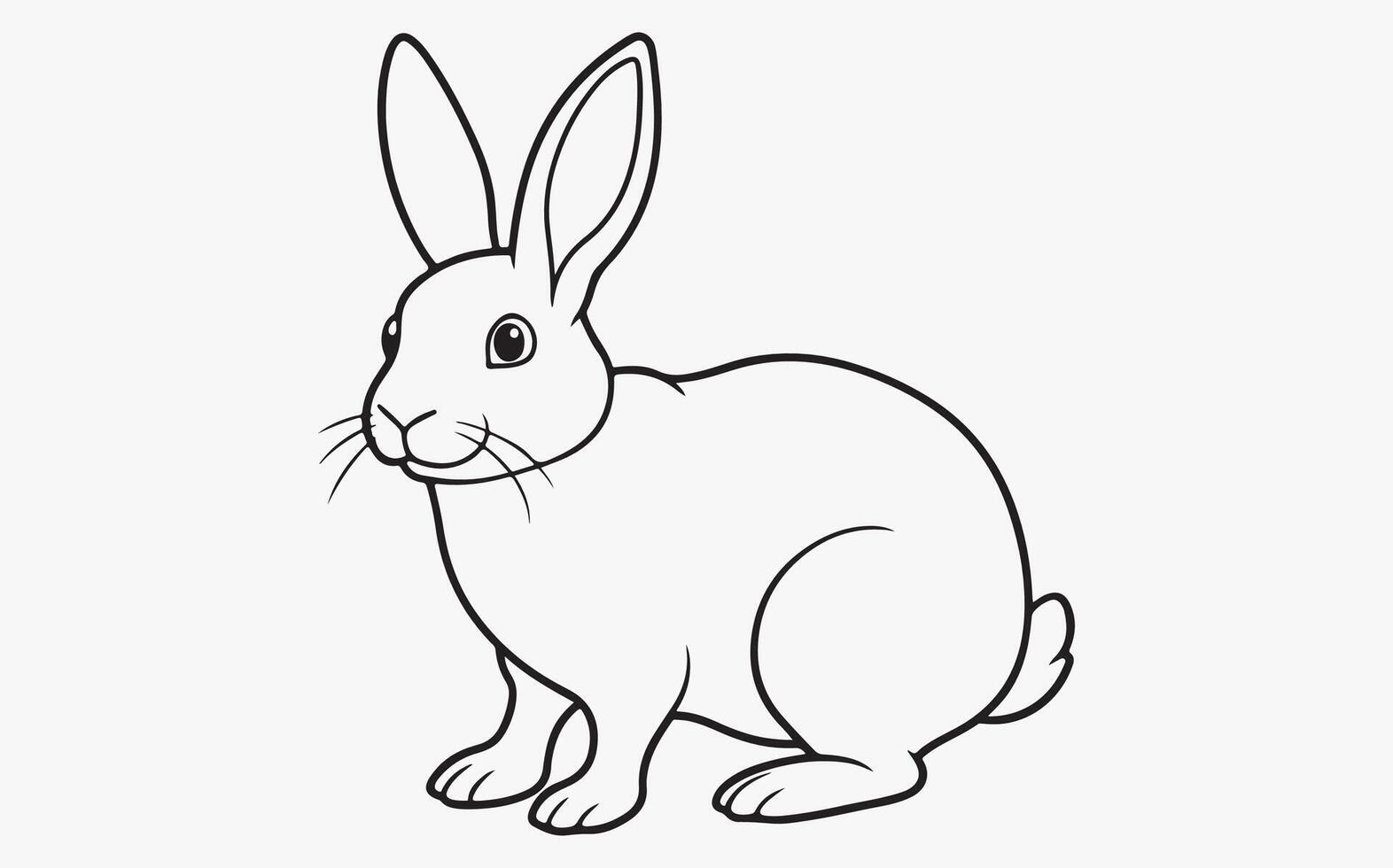 Minimalist Abstract rabbit Line Drawing Free Vector