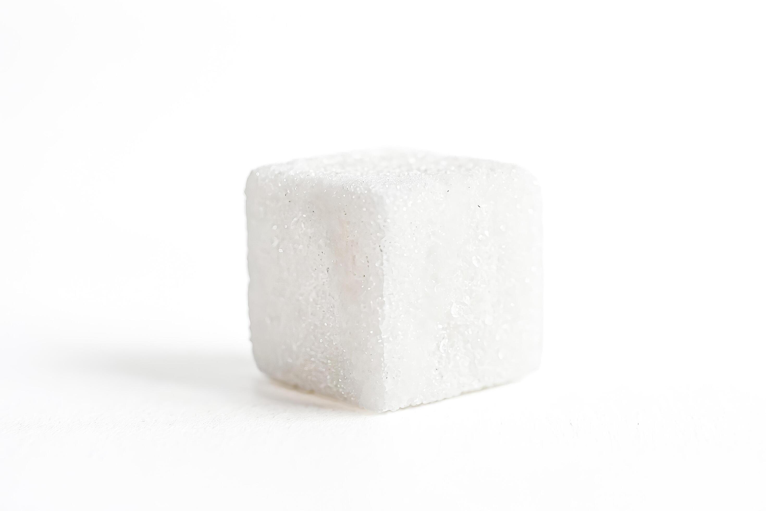 Single Sugar Cube Isolated on White Background Stock Free