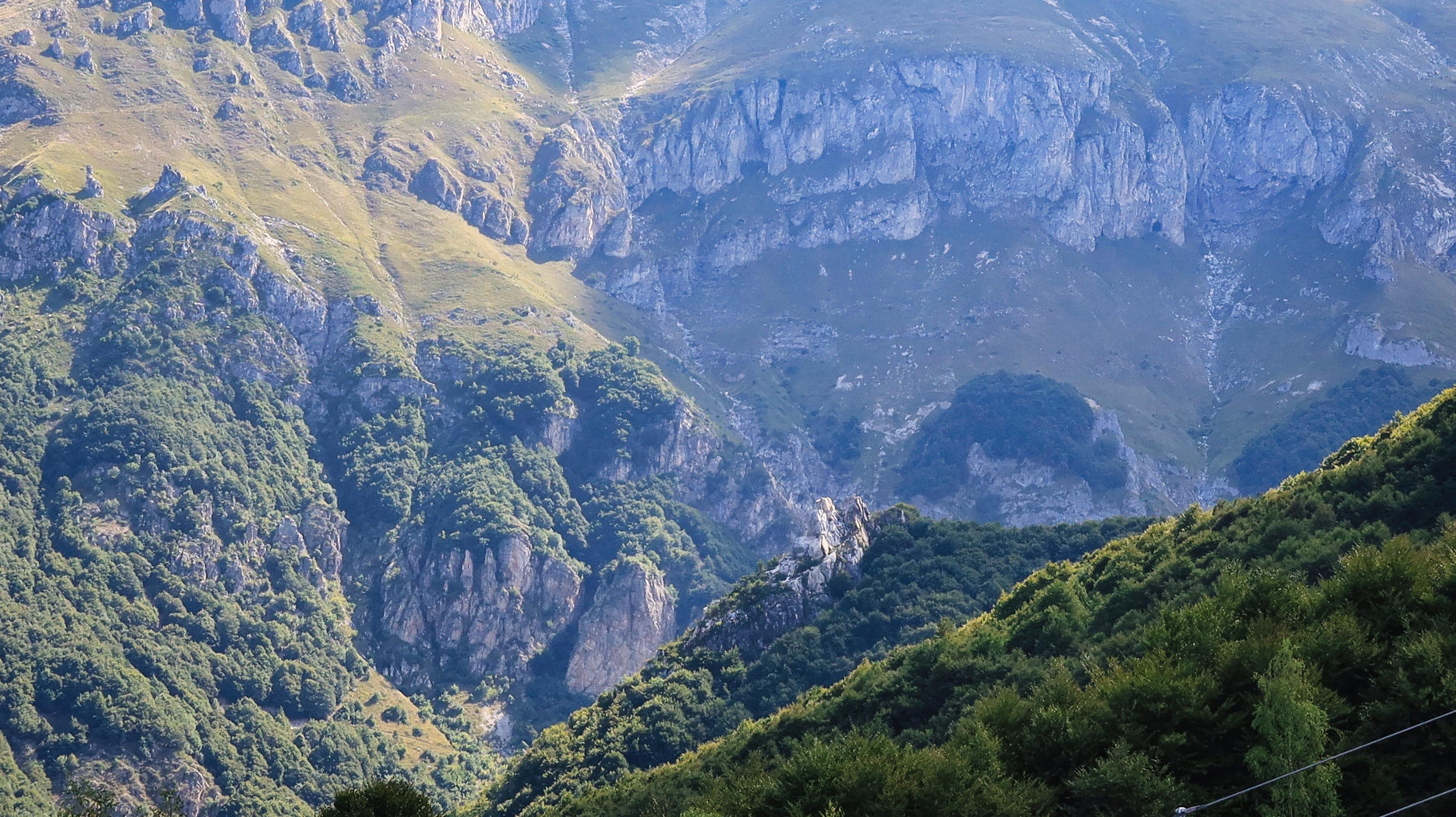 beautiful views of the mountains of Limone Piemonte, in the Piedmontese maritime alps, during a trekking in August of the summer of 2022 Stock Free