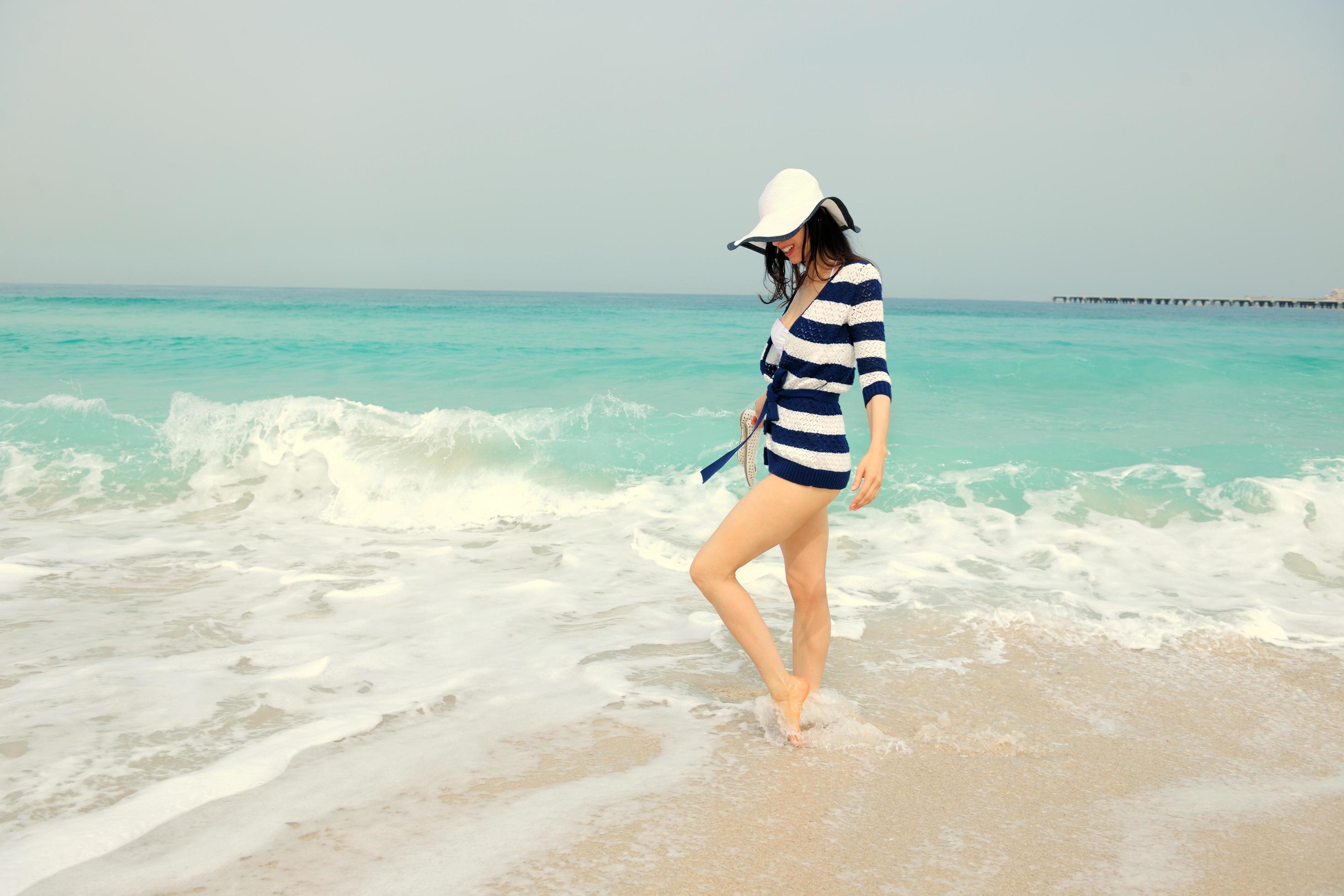 Happy Beautiful Woman Enjoying Summer Vacation Stock Free