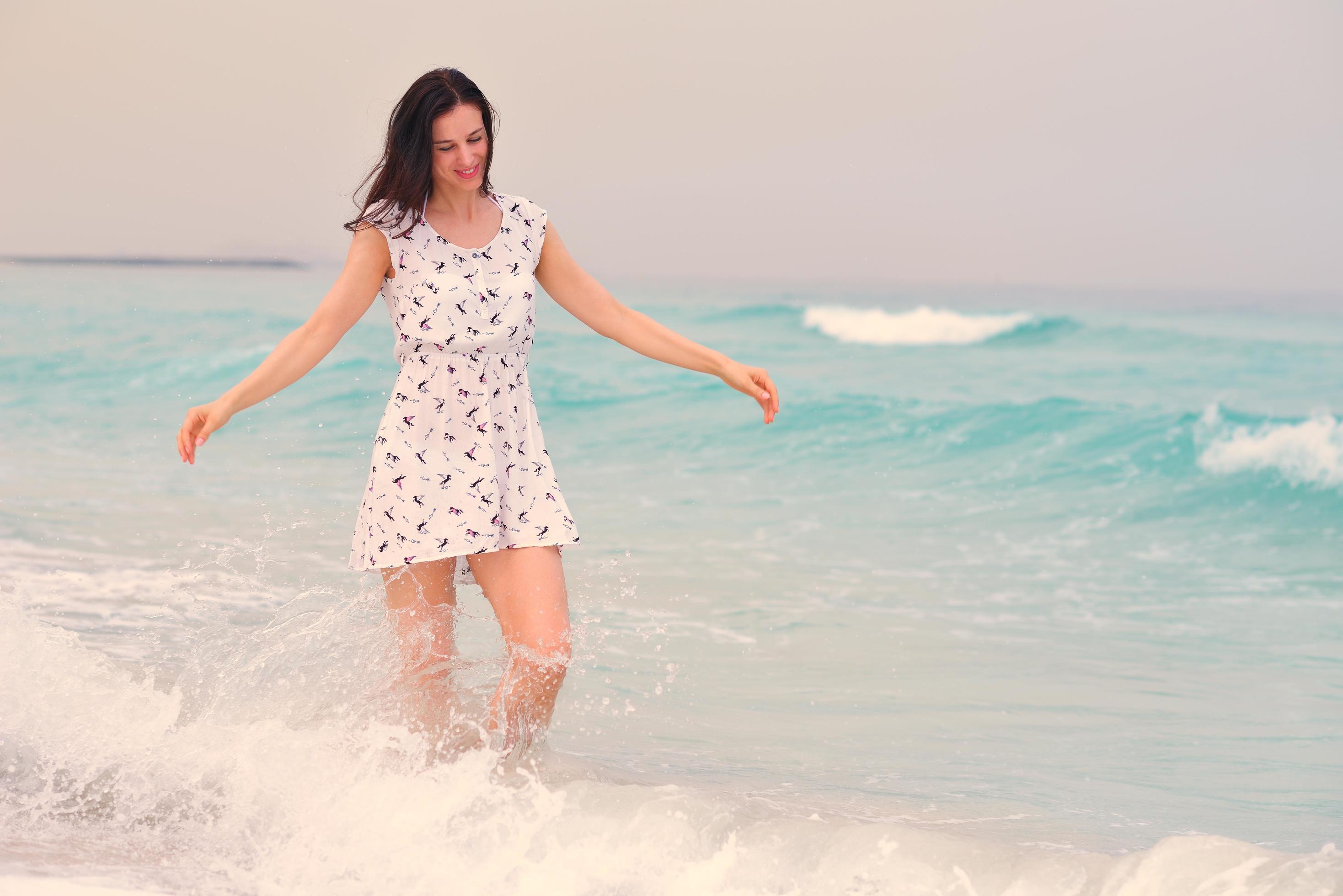 Happy Beautiful Woman Enjoying Summer Vacation Stock Free