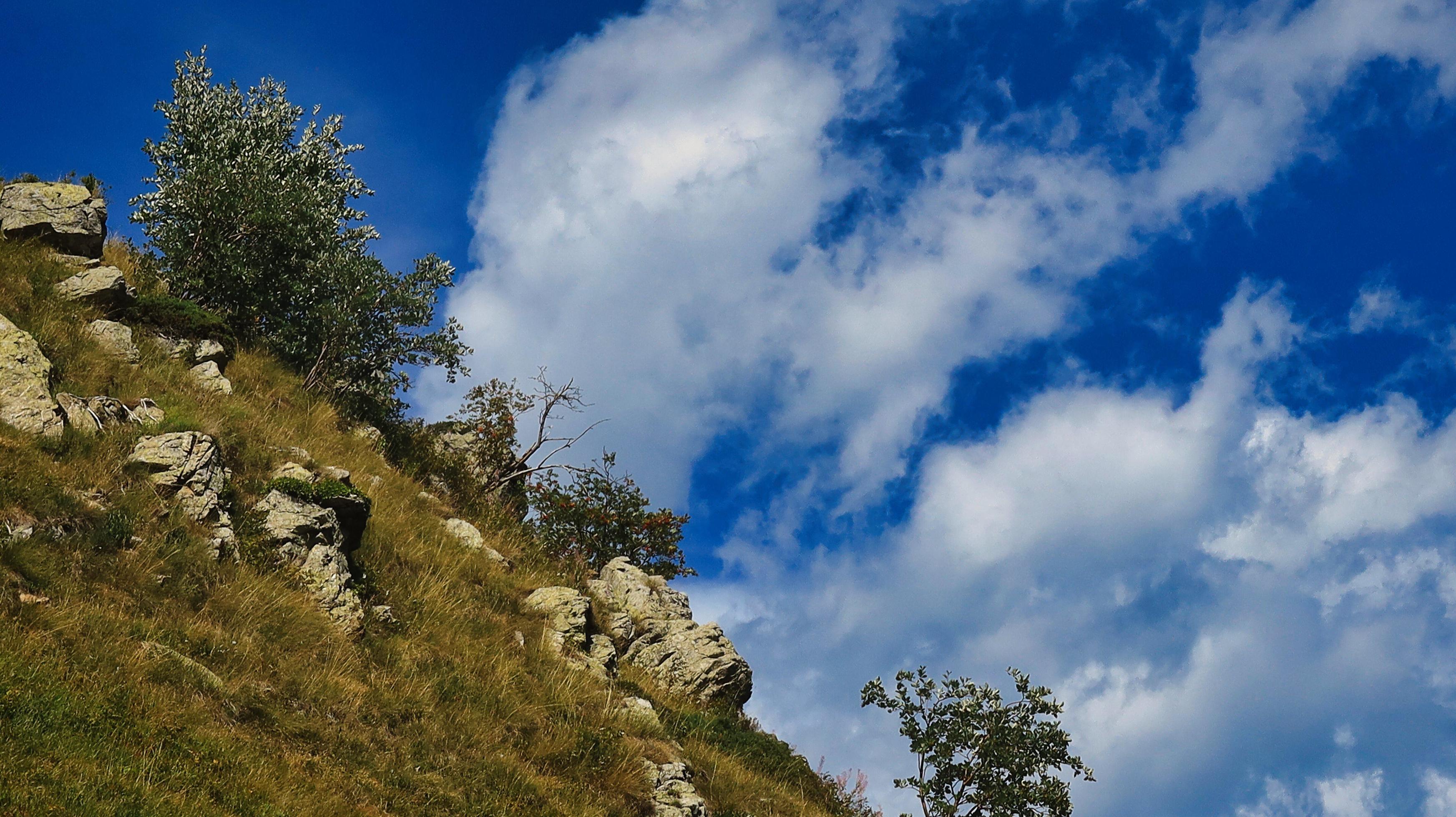 beautiful views of the mountains of Limone Piemonte, in the Piedmontese maritime alps, during a trekking in August of the summer of 2022 Stock Free