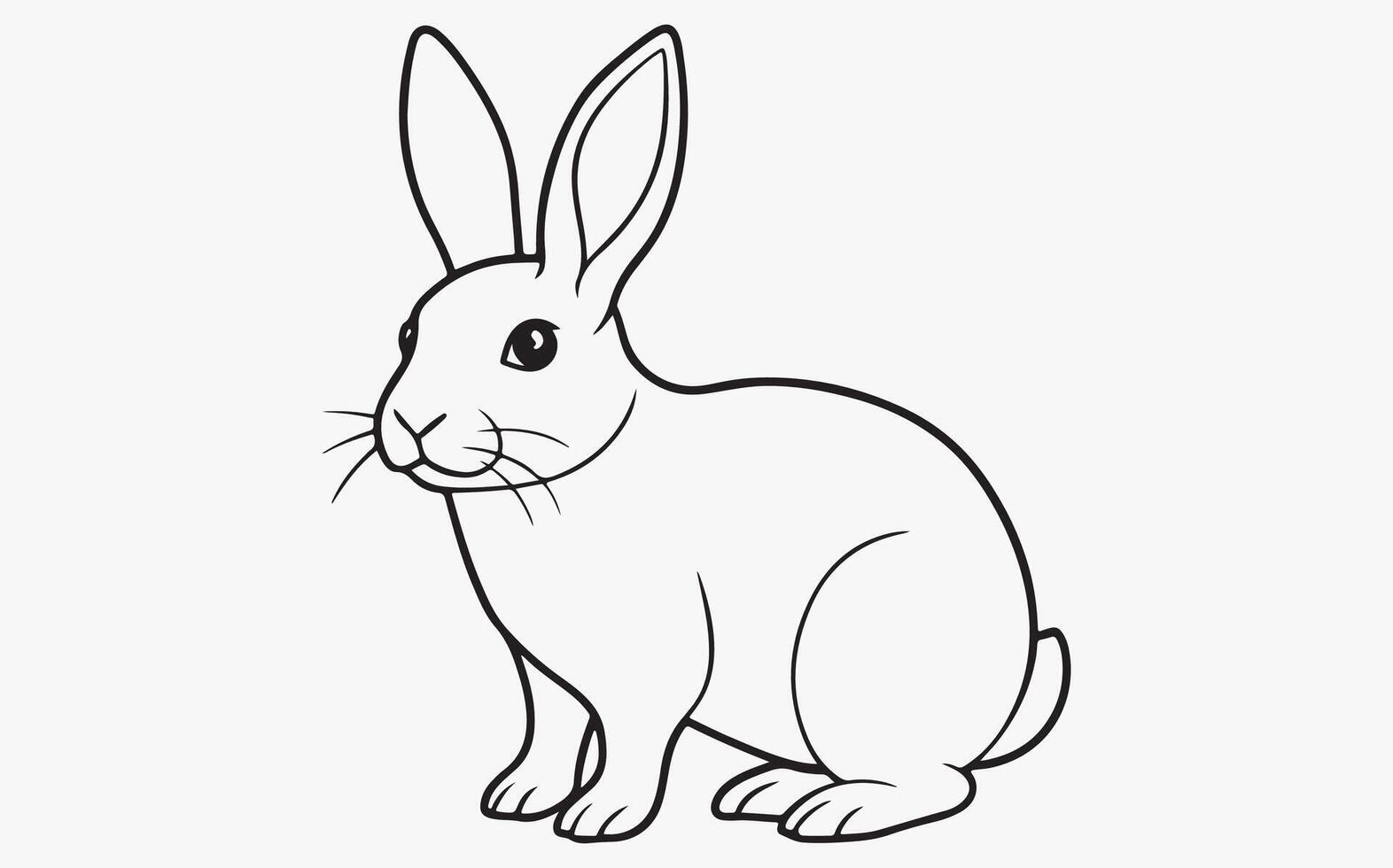 Abstract rabbit Line Drawing Free Vector