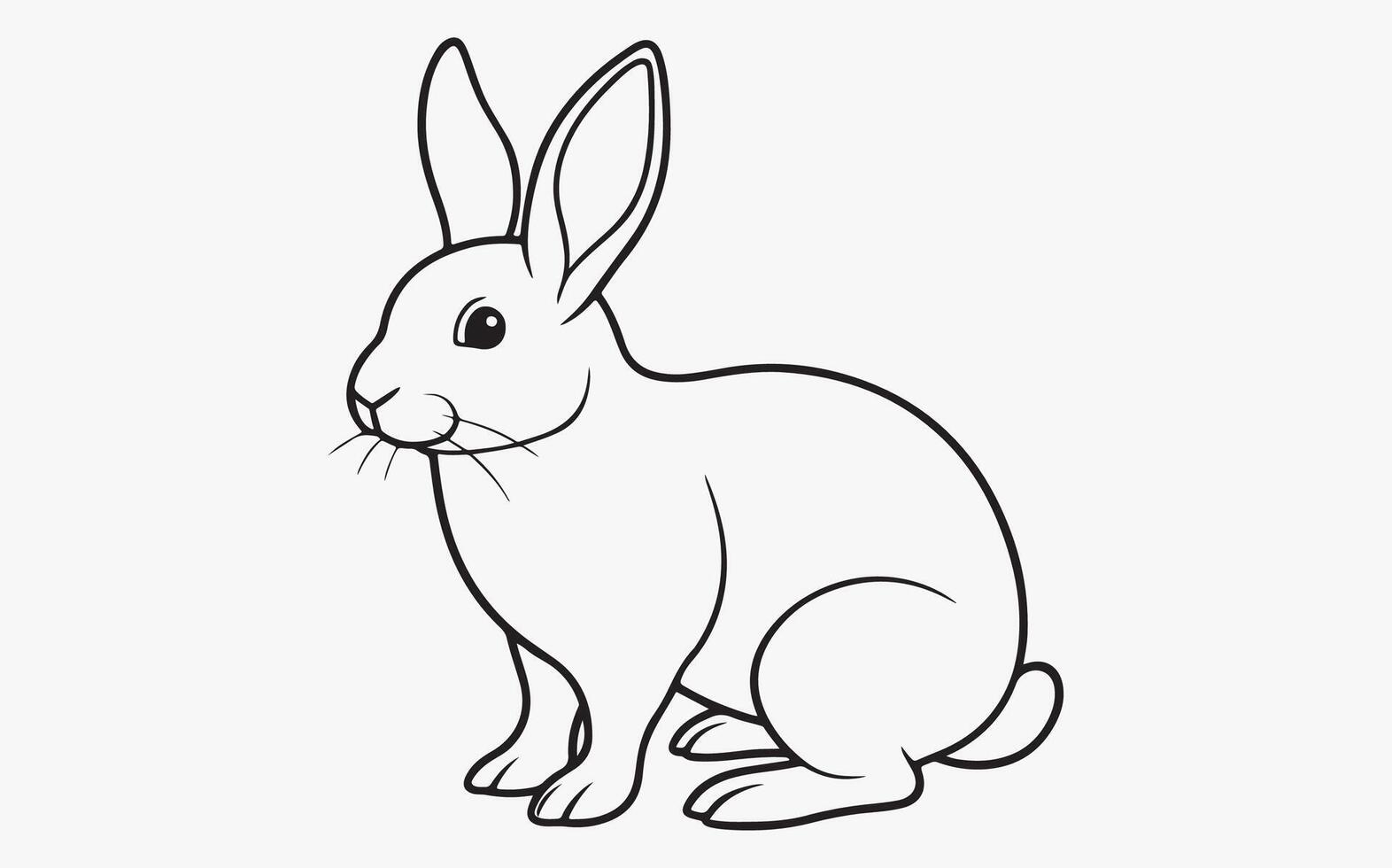 Minimalist rabbit Line Art Free Vector