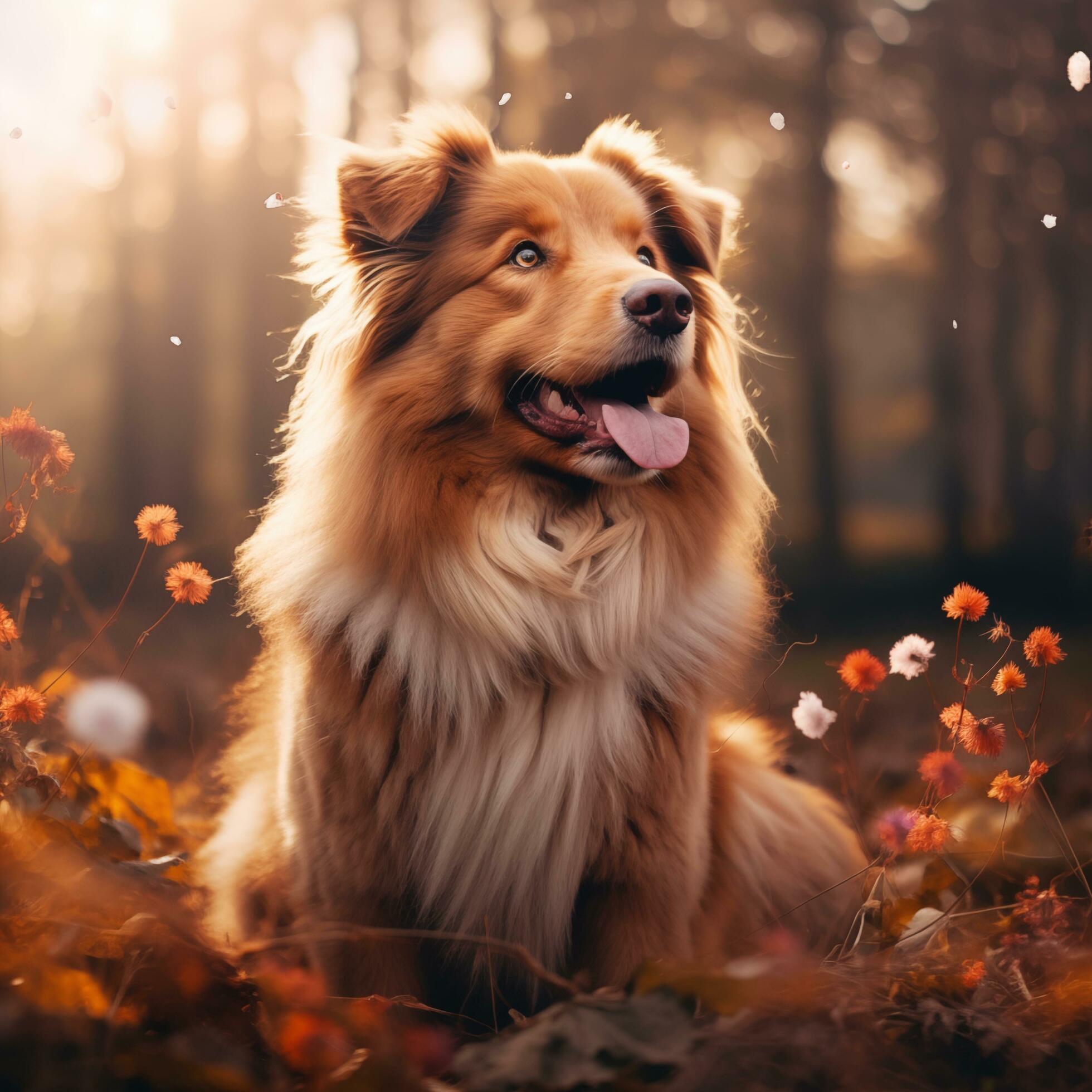 Beautiful dog in nature background Free Photo