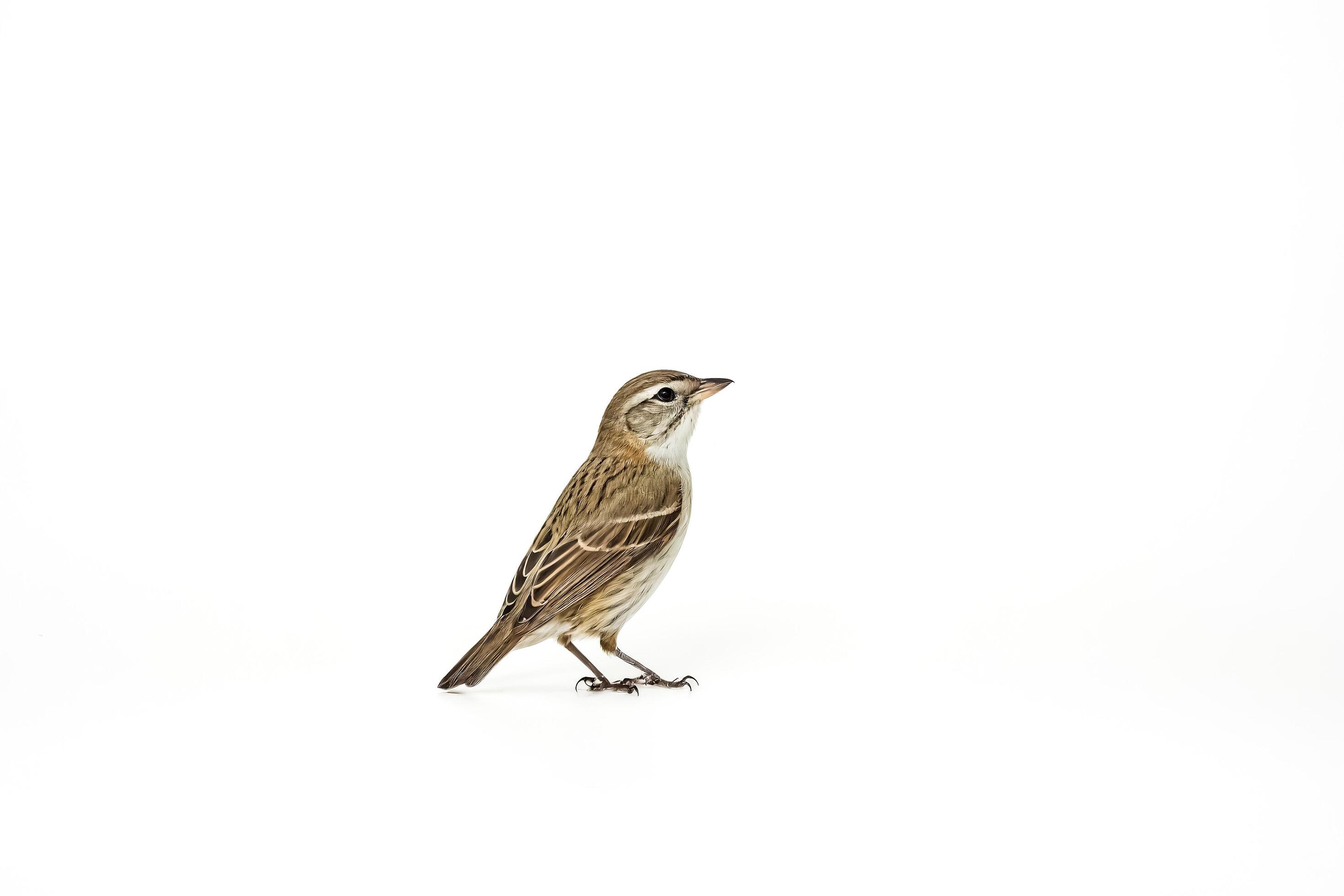 Small brown bird isolated on white background Stock Free