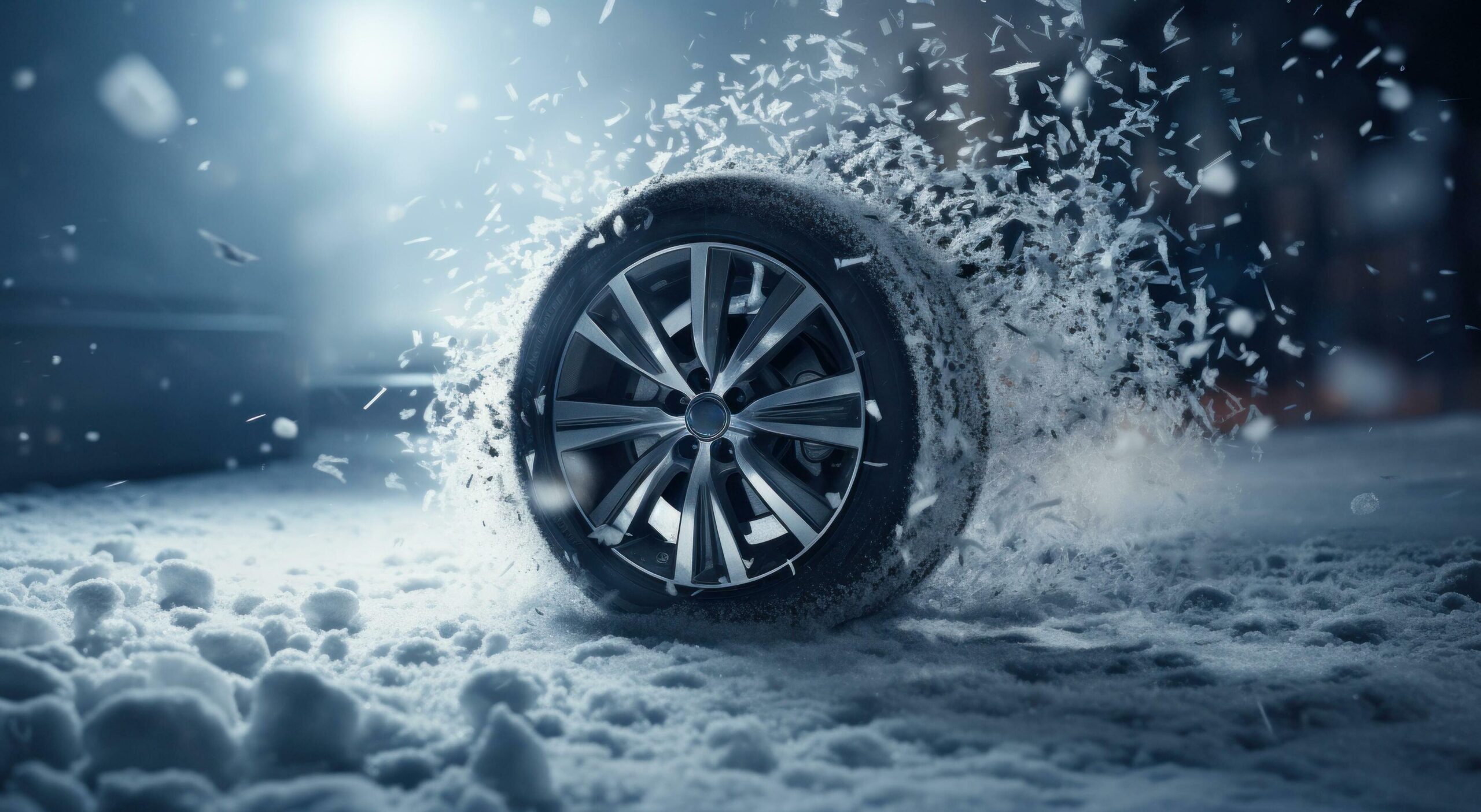 car tire in the snow Free Photo