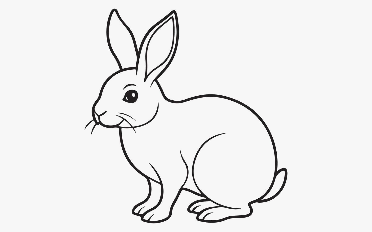 Minimalist Abstract rabbit Line Drawing image clipart Free Vector