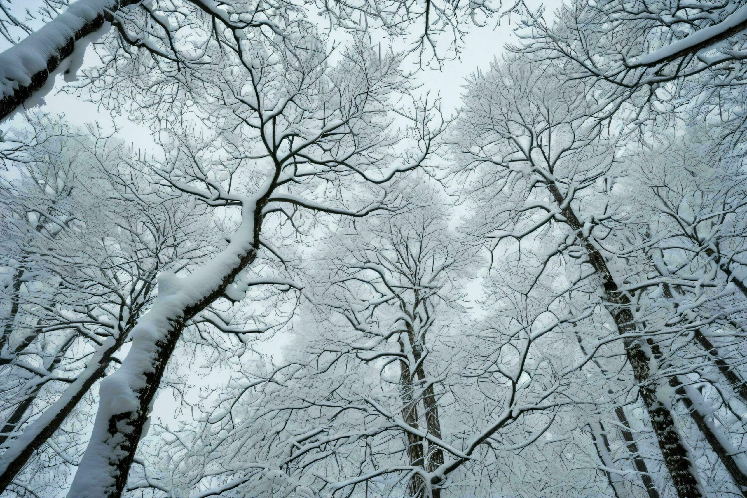 Snow Clad Forest Canopy Free Photo