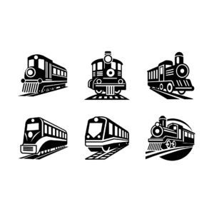 Unique and line art design of a train generated by AI for creative projects Free Vector