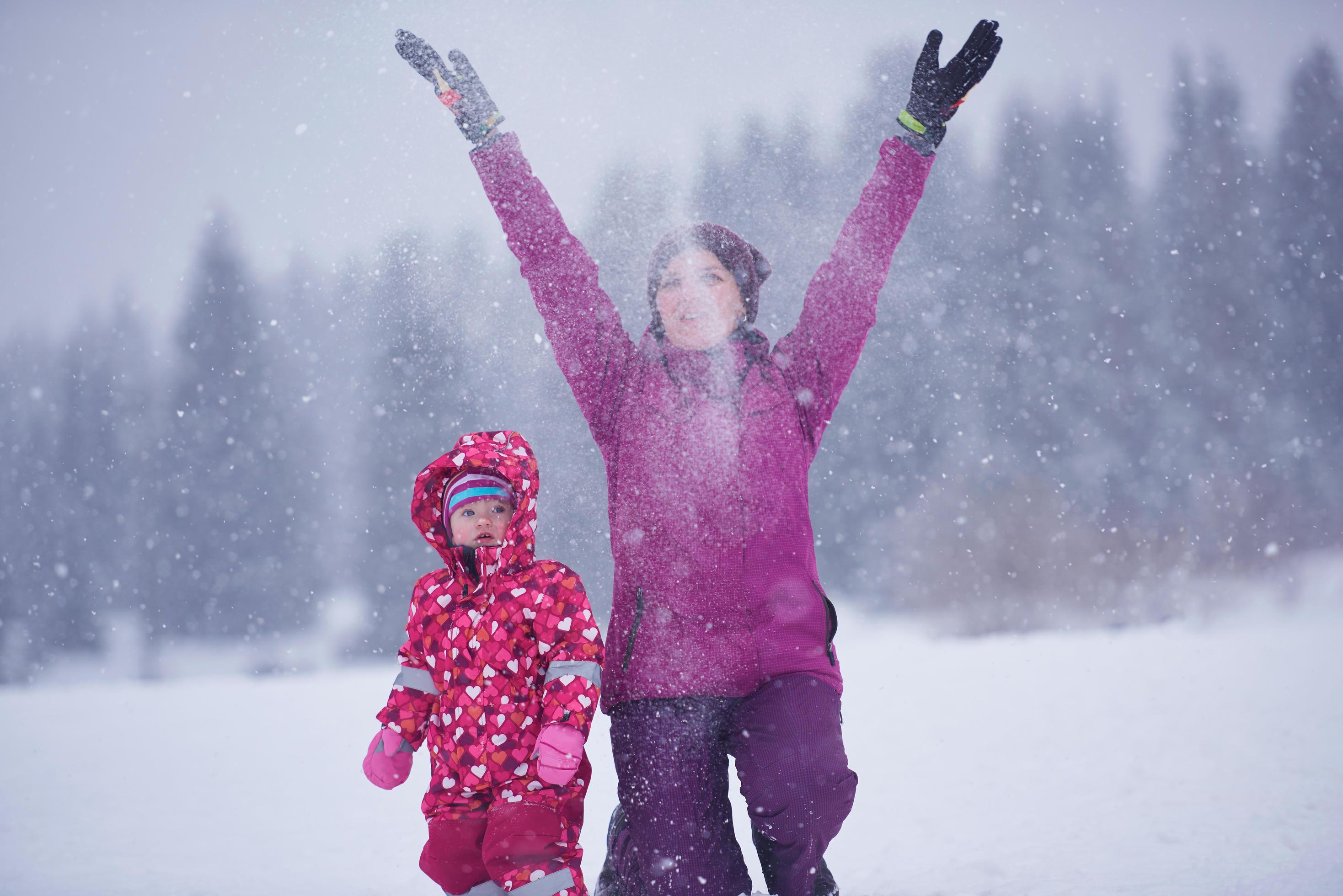 Family in snow Stock Free