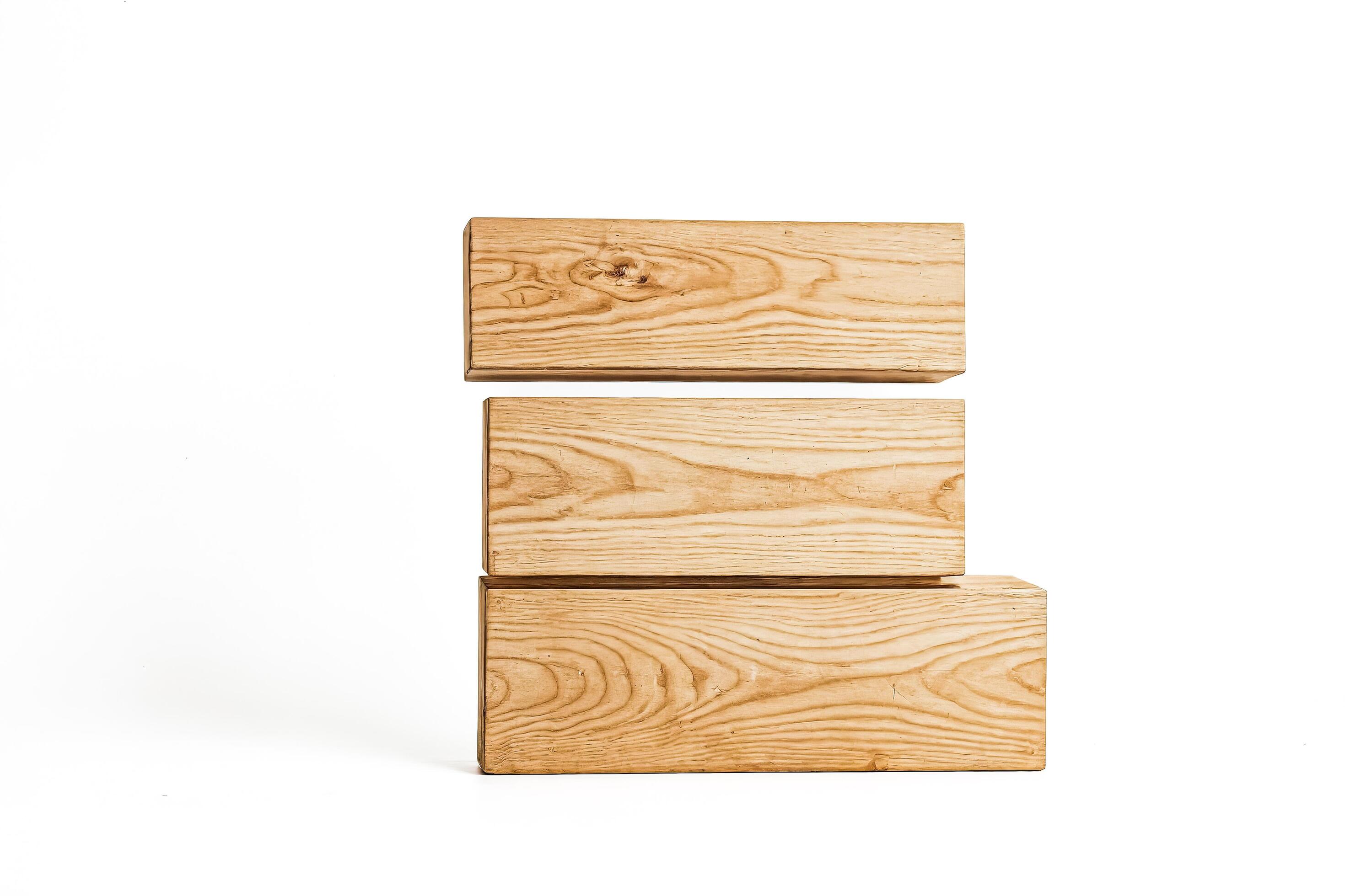 
									Stack of Wooden Blocks on White Background Stock Free