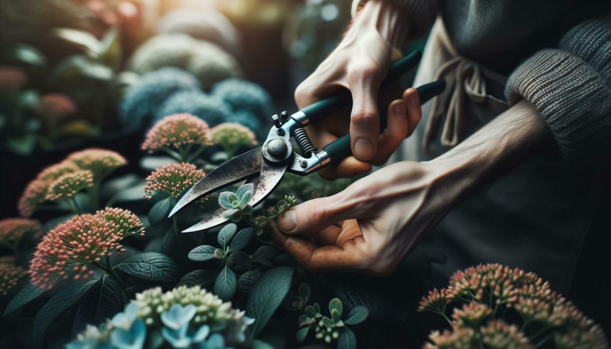 A gardener meticulously tends to the living botanical wonders in the rooftop garden. Generative AI Free Photo