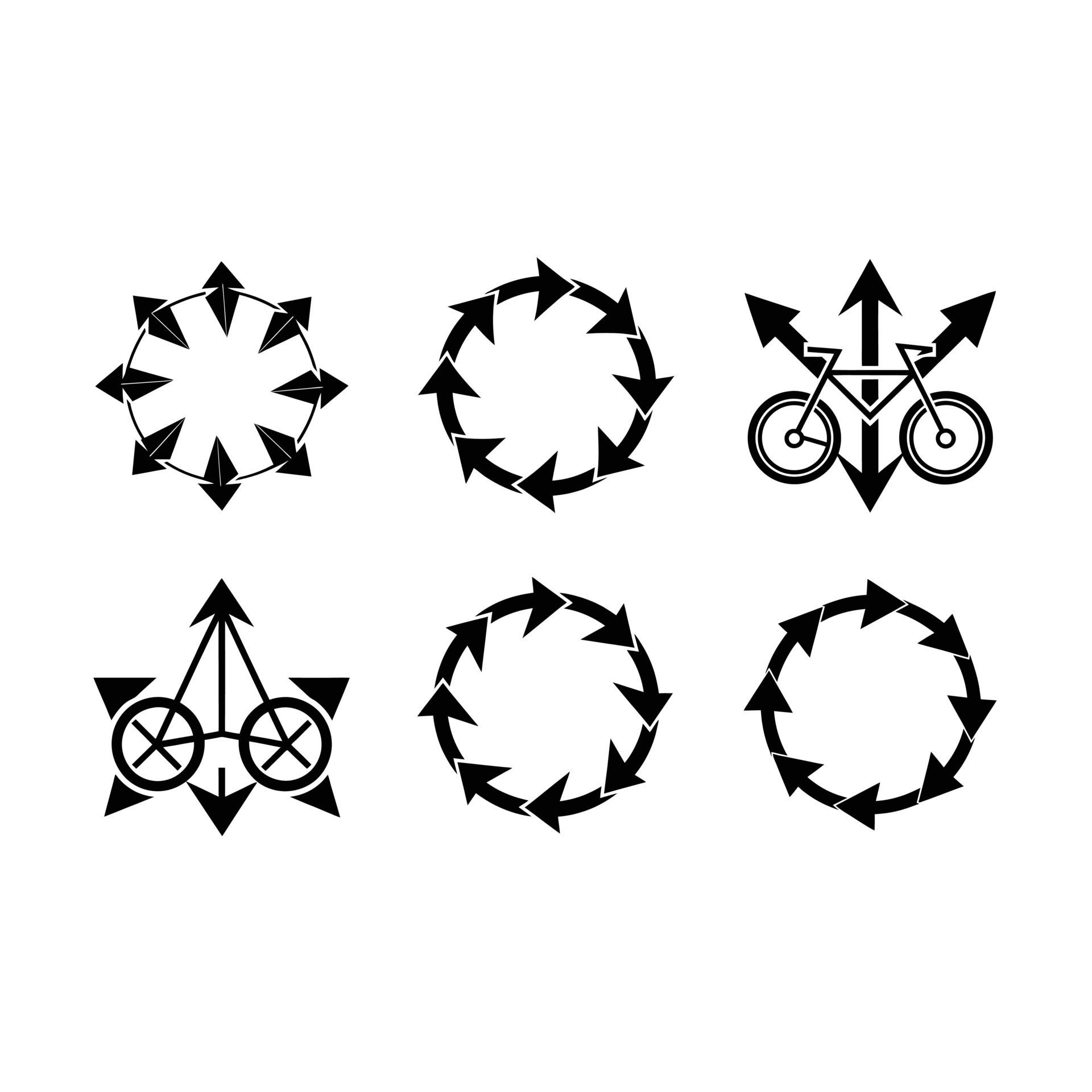 Arrows cycle design in line art style, generated by AI, perfect for digital use Free Vector