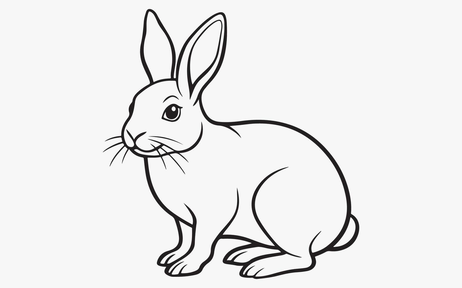 Abstract rabbit Line Drawing image clipart Free Vector