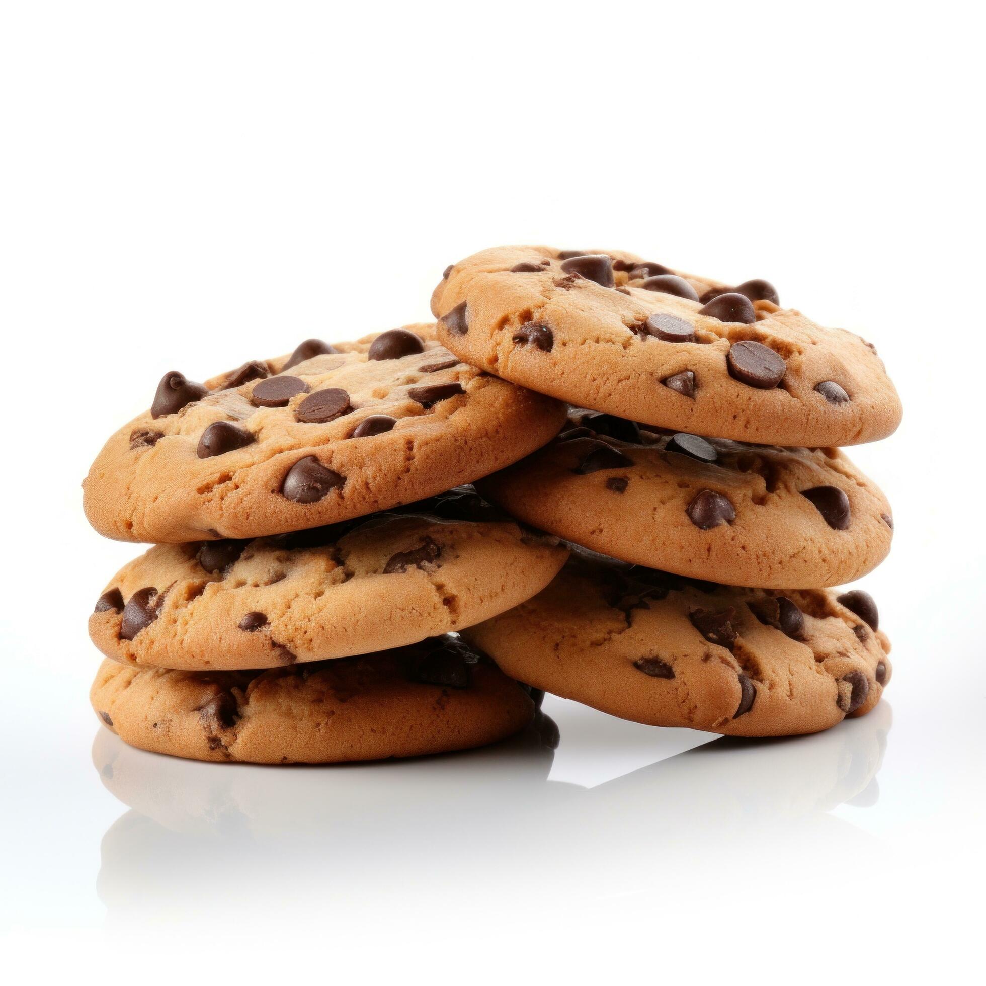 Cookies with chocolate chips isolated Free Photo