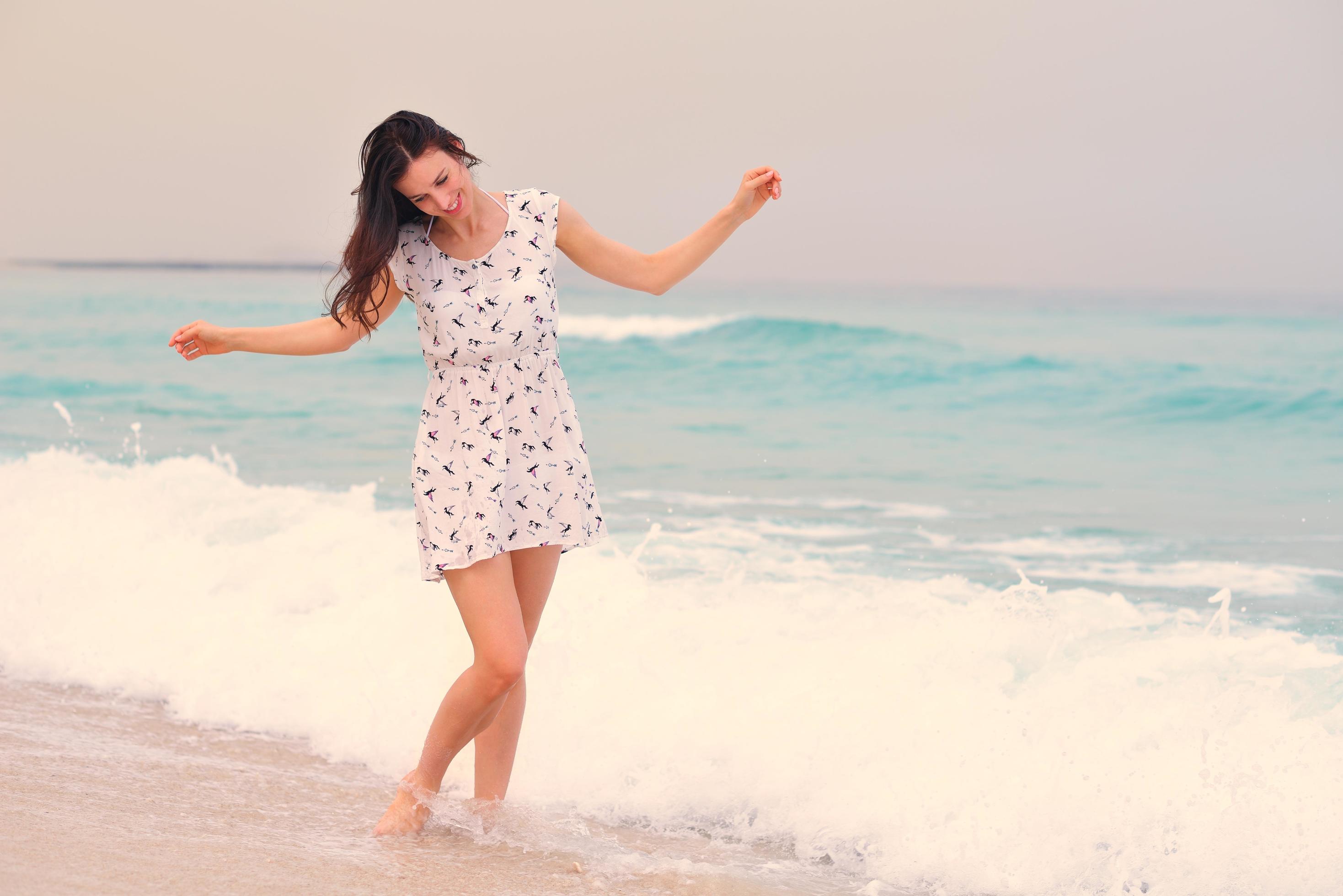 Happy Beautiful Woman Enjoying Summer Vacation Stock Free