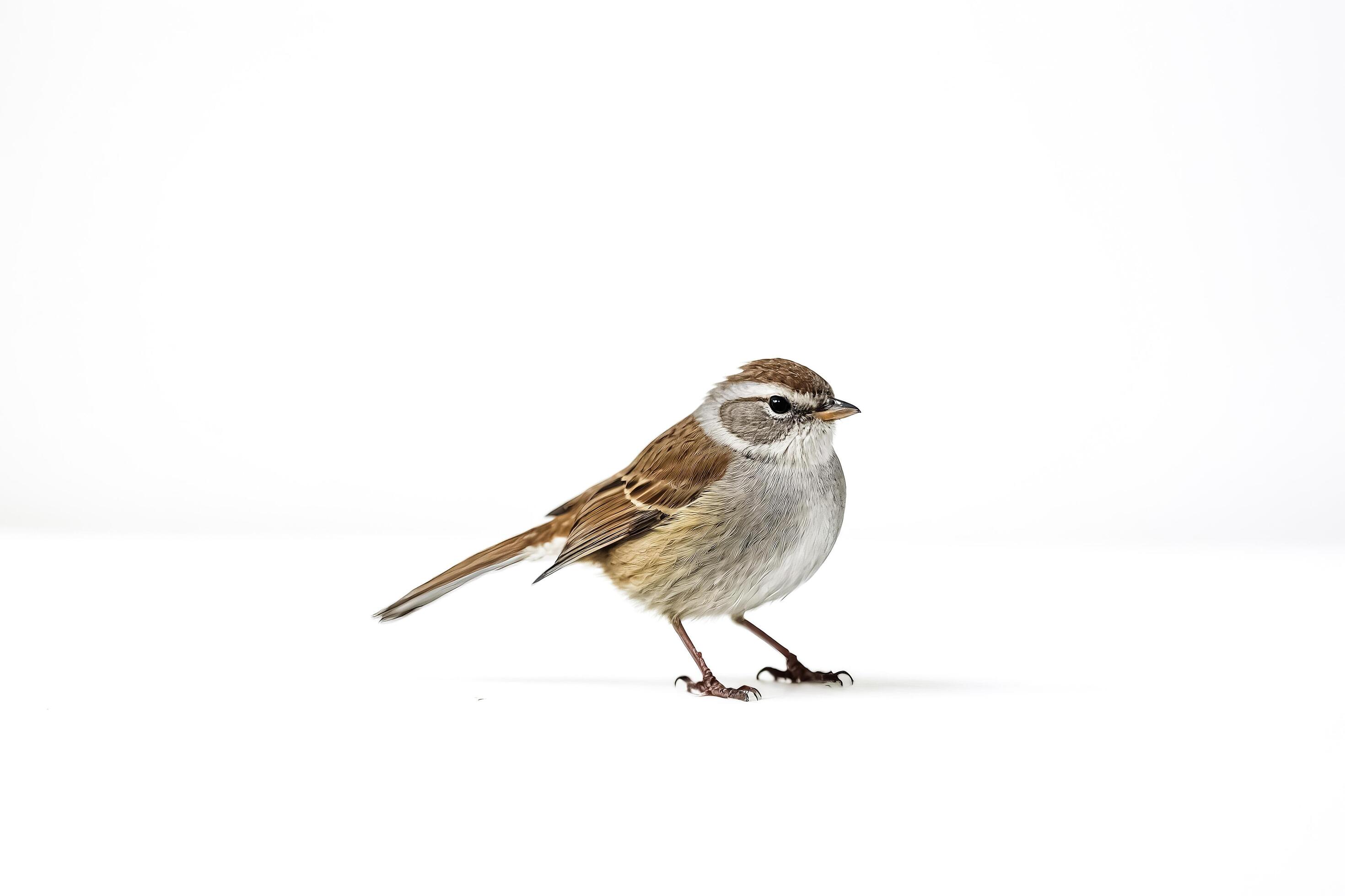 Small Bird on White Background Stock Free