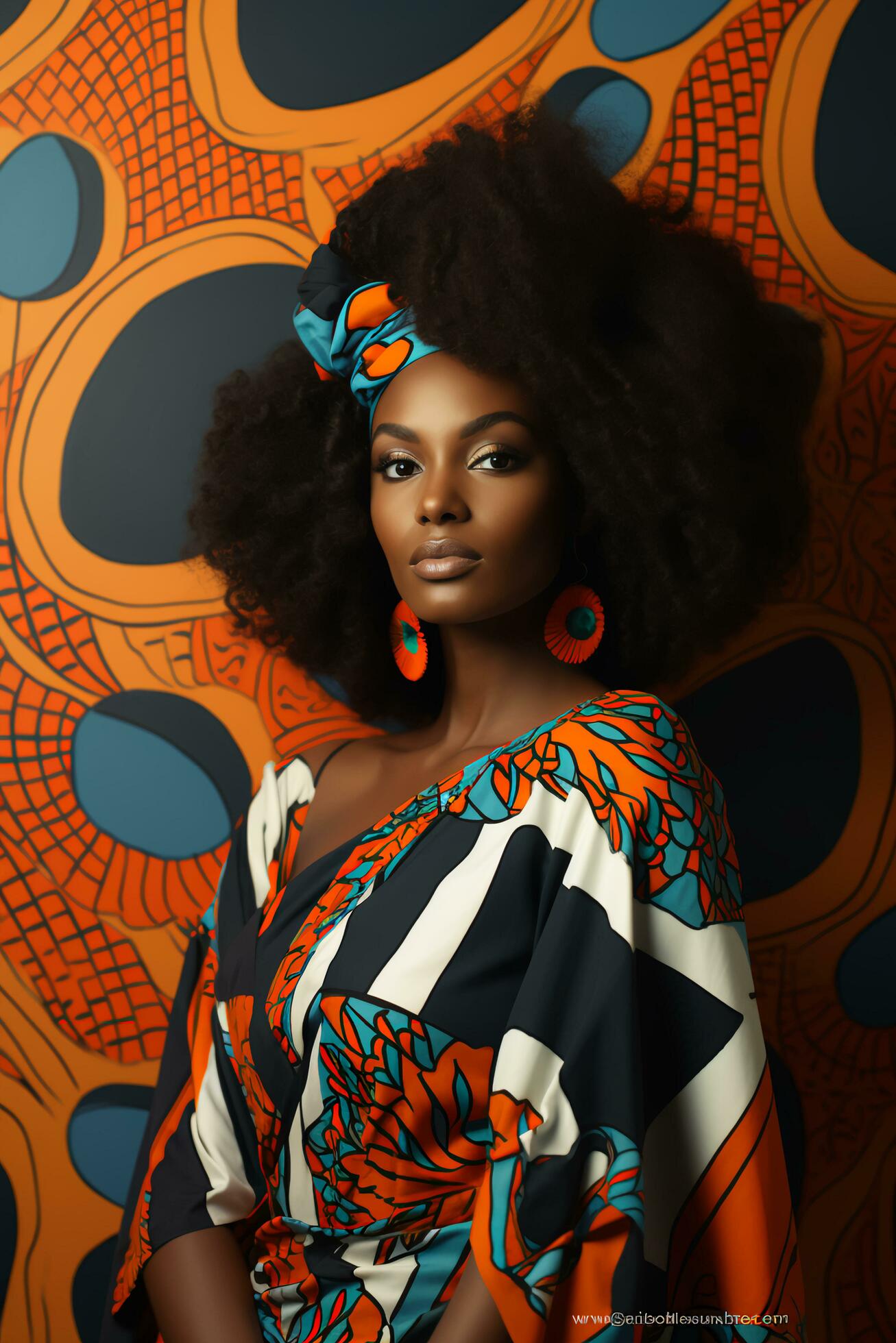 
									Chic Confidence Black Woman in Eye-Catching Afrocentric Jumpsuit Pose Free Photo