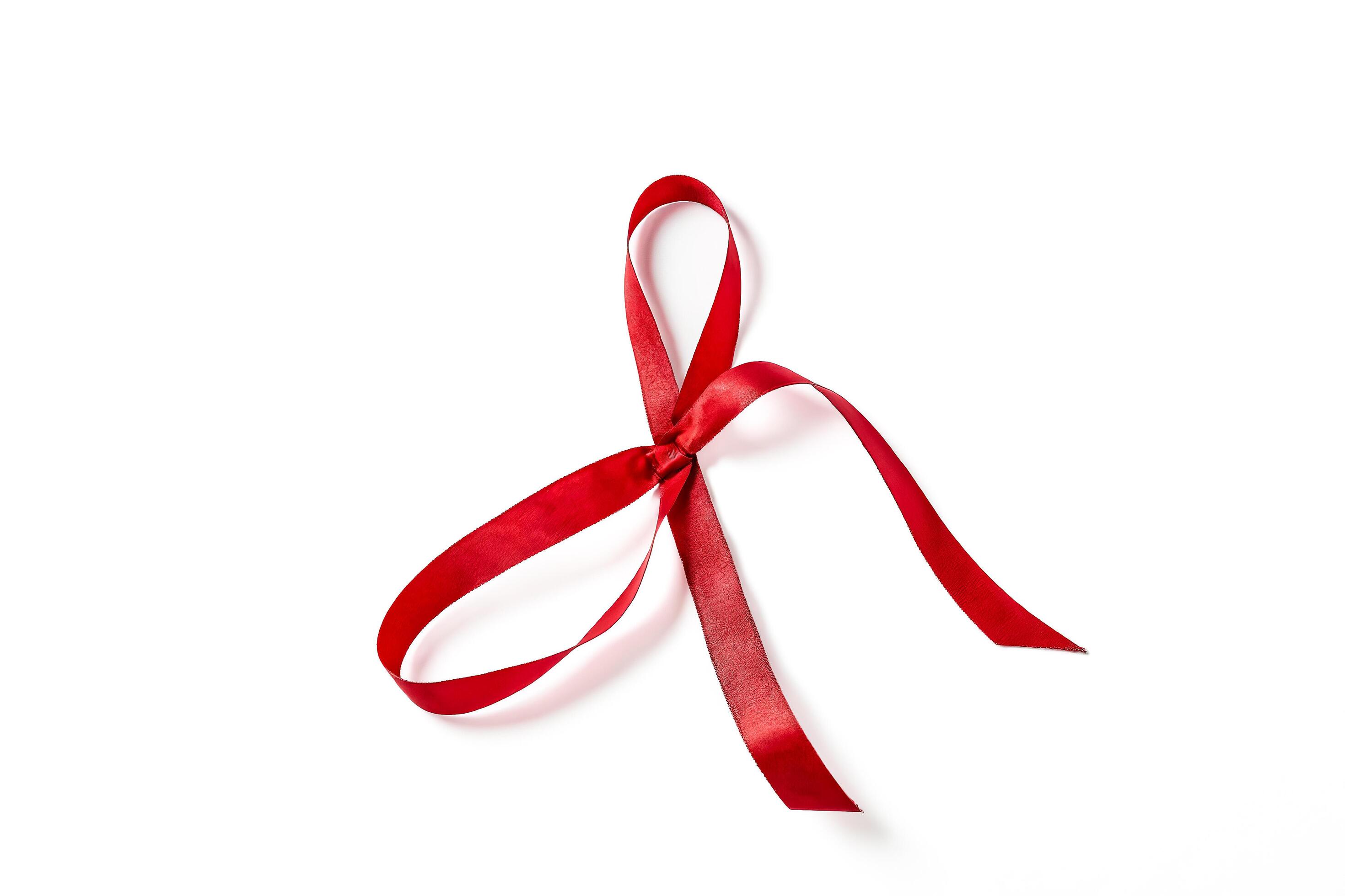 Red ribbon bow isolated on white background Stock Free