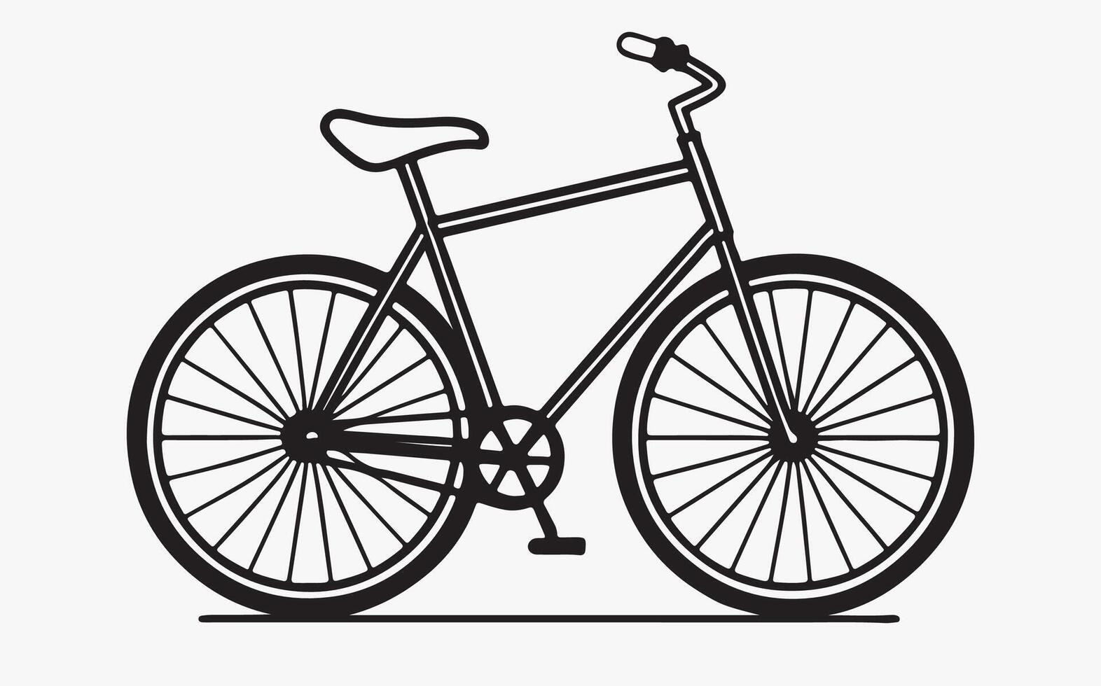 Bicycle line art Free Vector